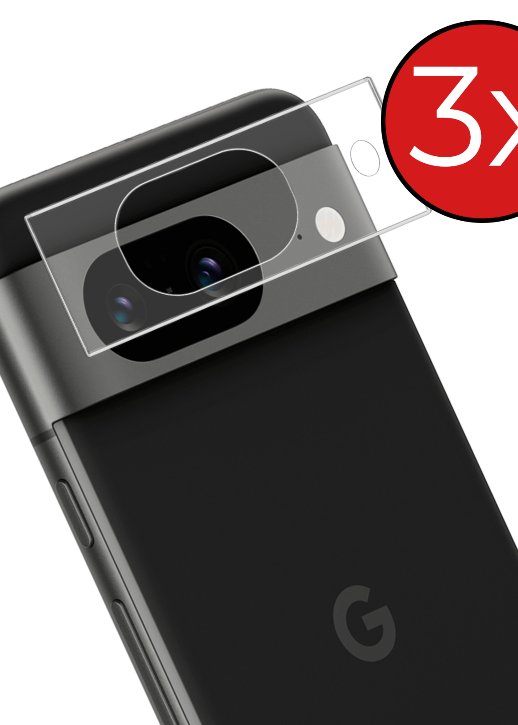 BTH Screenprotector Geschikt voor Google Pixel 8a Camera Lens Screenprotector Glas - Screenprotector Geschikt voor Google Pixel 8a Screenprotector Camera Protector Gehard Glas - 3 PACK