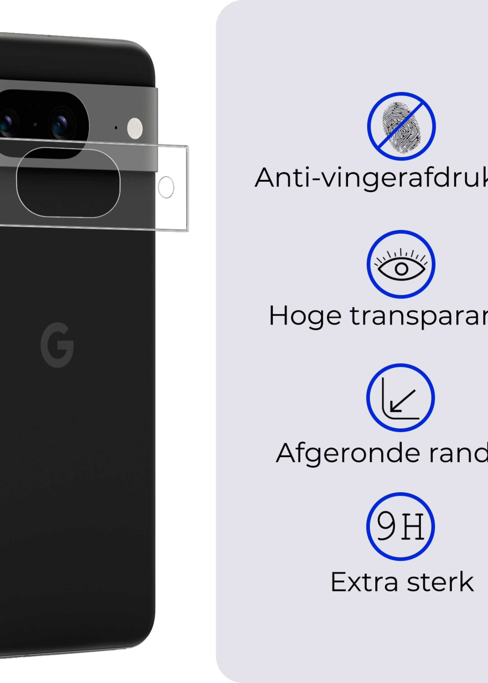 BTH Screenprotector Geschikt voor Google Pixel 8a Camera Lens Screenprotector Glas - Screenprotector Geschikt voor Google Pixel 8a Screenprotector Camera Protector Gehard Glas - 3 PACK