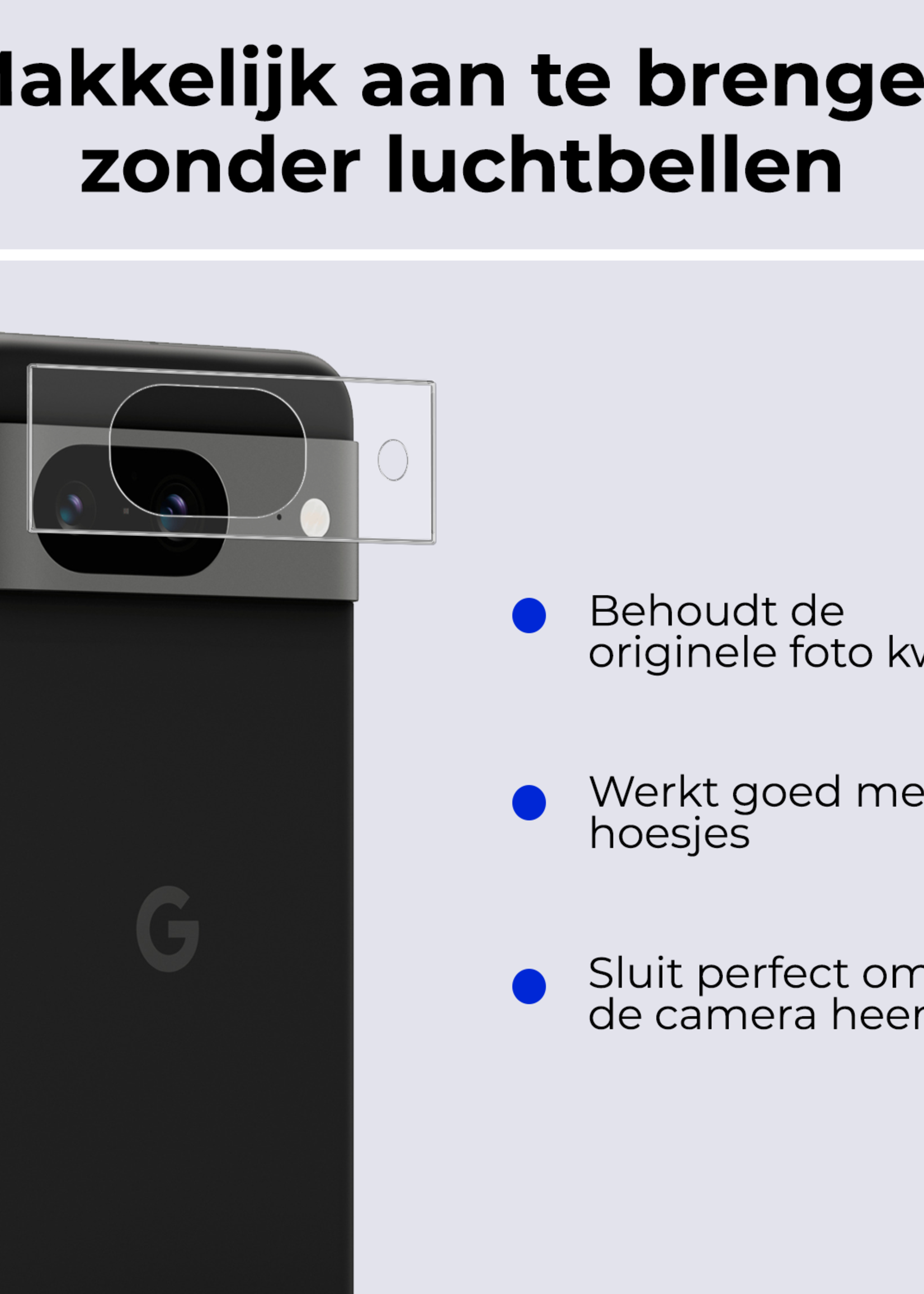 BTH Screenprotector Geschikt voor Google Pixel 8a Camera Lens Screenprotector Glas - Screenprotector Geschikt voor Google Pixel 8a Screenprotector Camera Protector Gehard Glas - 3 PACK