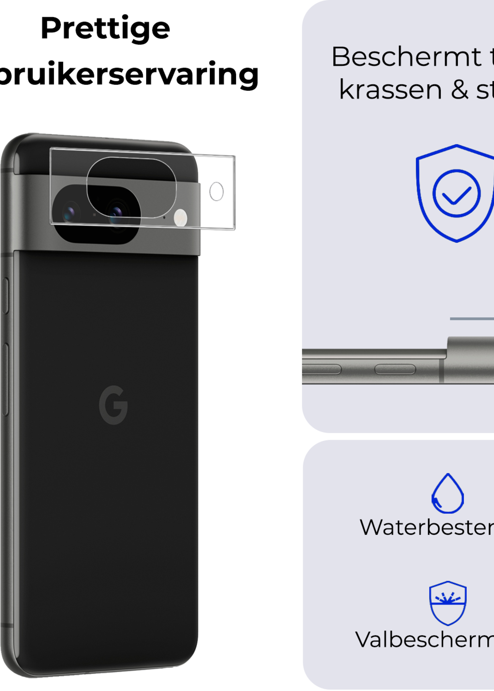 BTH Screenprotector Geschikt voor Google Pixel 8a Camera Lens Screenprotector Glas - Screenprotector Geschikt voor Google Pixel 8a Screenprotector Camera Protector Gehard Glas - 3 PACK