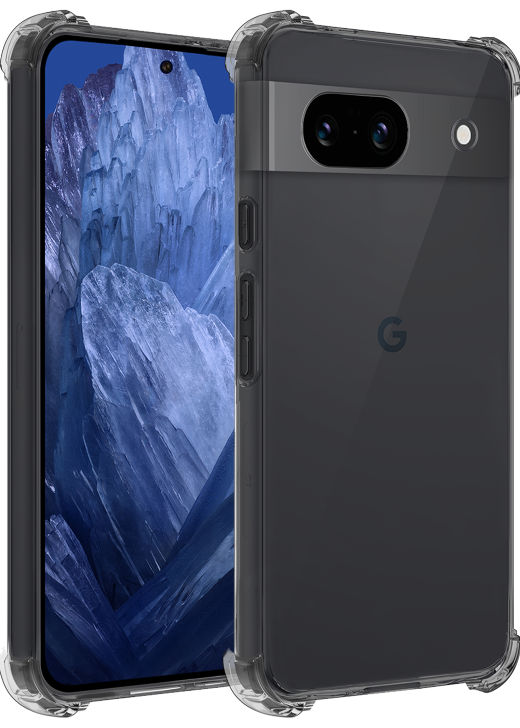 BTH Hoesje Geschikt voor Google Pixel 8a Hoesje Siliconen Shock Proof Case Hoes - Hoes Geschikt voor Google Pixel 8a Hoes Cover Case Shockproof - Transparant