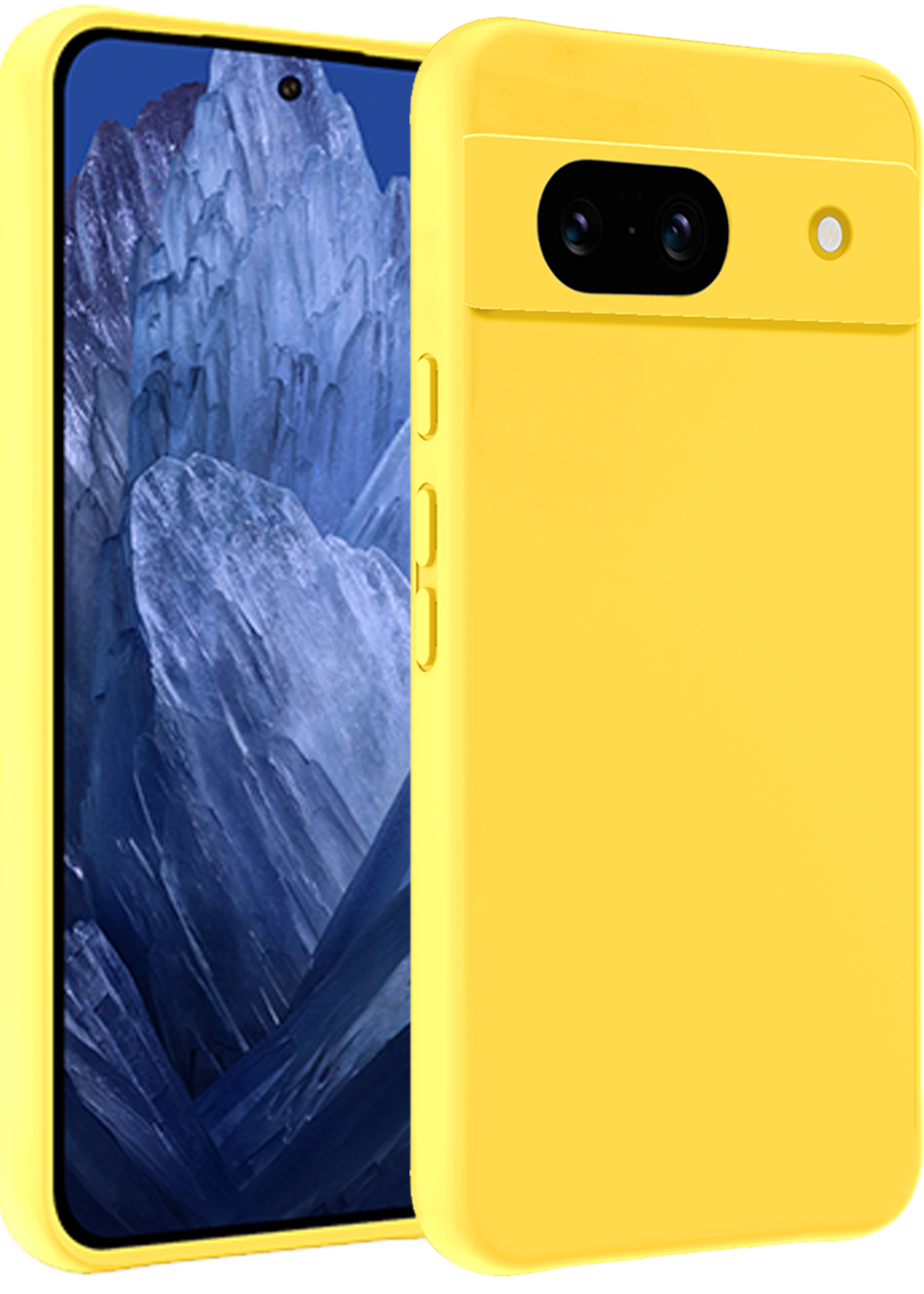 BTH Hoesje Geschikt voor Google Pixel 8a Hoesje Siliconen Case Hoes - Hoes Geschikt voor Google Pixel 8a Hoes Cover Case - Geel