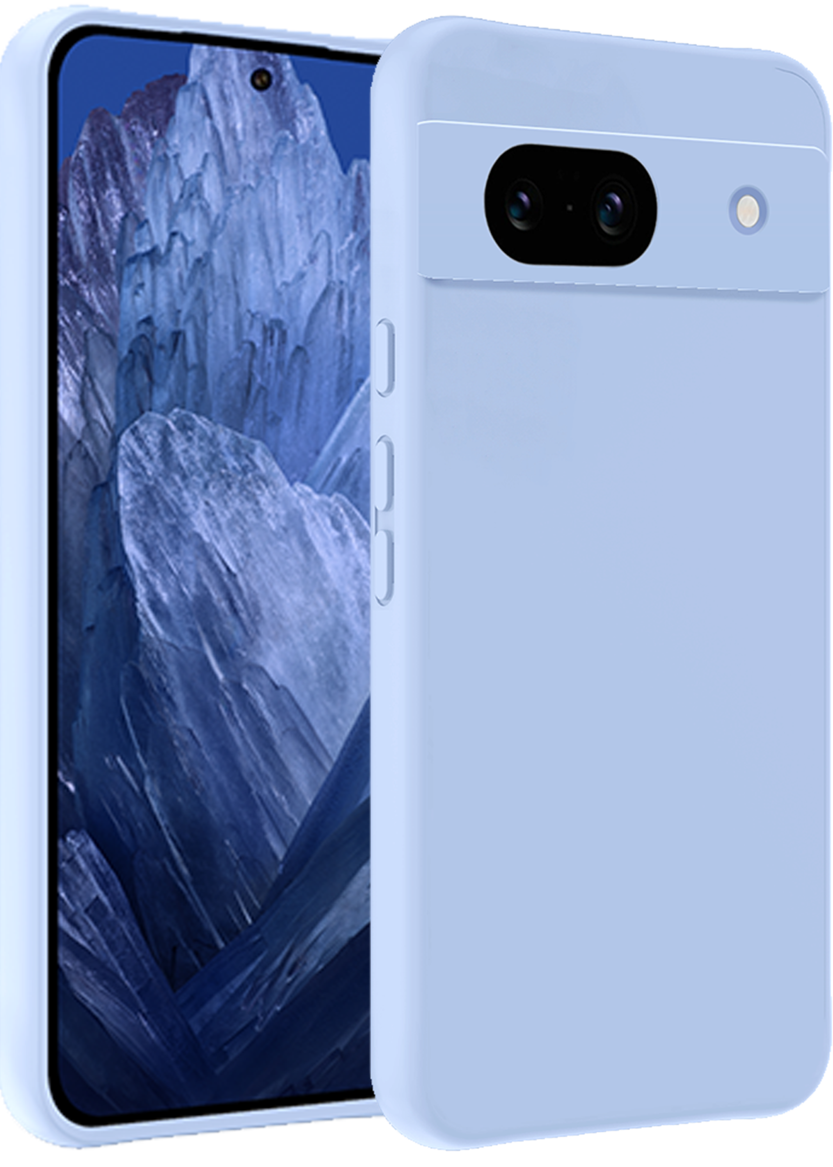 BTH Hoesje Geschikt voor Google Pixel 8a Hoesje Siliconen Case Hoes - Hoes Geschikt voor Google Pixel 8a Hoes Cover Case - Lichtblauw