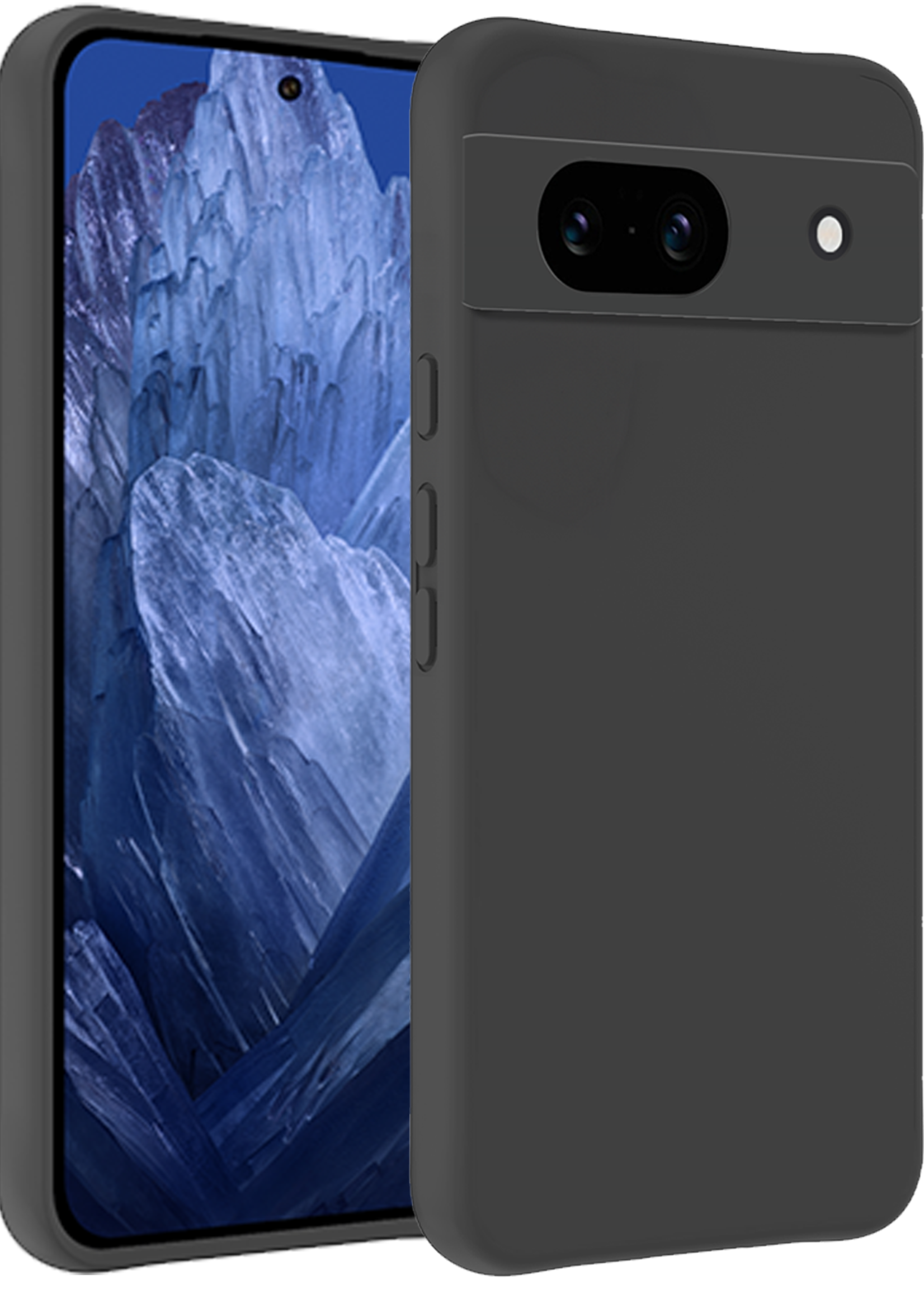BTH Hoesje Geschikt voor Google Pixel 8a Hoesje Siliconen Case Hoes - Hoes Geschikt voor Google Pixel 8a Hoes Cover Case - Zwart
