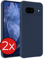 BTH BTH Google Pixel 8a Hoesje Siliconen - Donkerblauw - 2 PACK