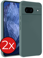 BTH BTH Google Pixel 8a Hoesje Siliconen - Donkergroen - 2 PACK