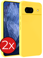 BTH BTH Google Pixel 8a Hoesje Siliconen - Geel - 2 PACK