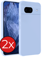 BTH BTH Google Pixel 8a Hoesje Siliconen - Lichtblauw - 2 PACK