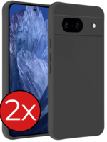 BTH BTH Google Pixel 8a Hoesje Siliconen - Zwart - 2 PACK