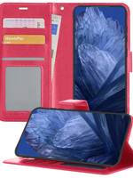 BTH BTH Google Pixel 8a Hoesje Bookcase - Donkerroze
