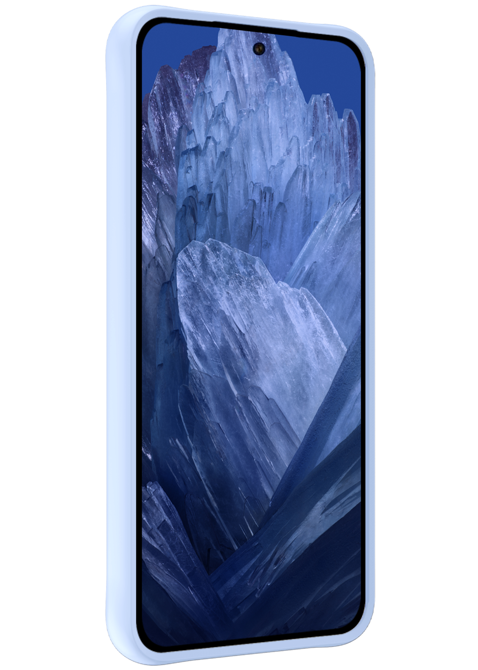 BTH Hoesje Geschikt voor Google Pixel 8a Hoesje Siliconen Case Hoes Met Screenprotector - Hoes Geschikt voor Google Pixel 8a Hoes Cover Case - Lichtblauw