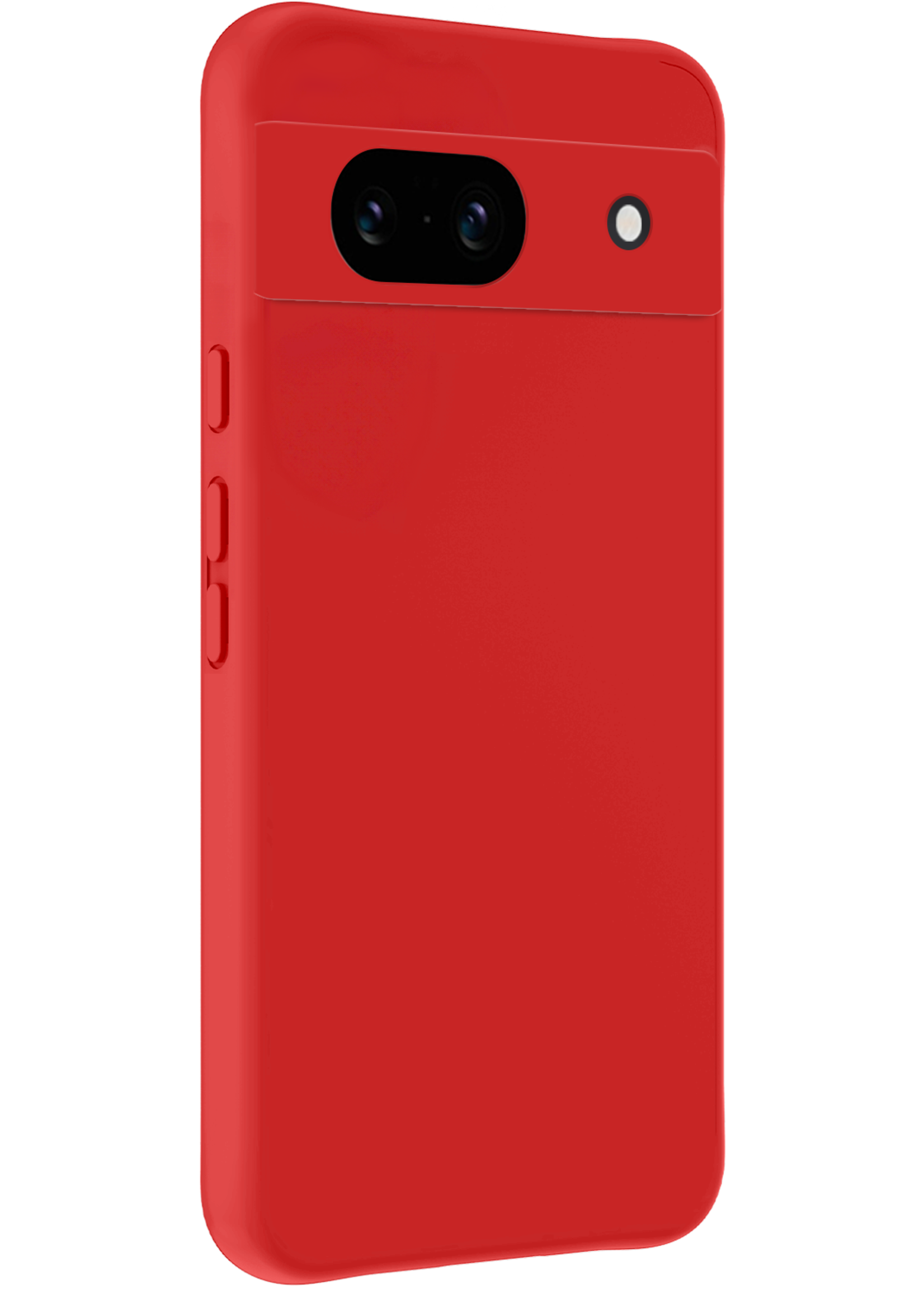 BTH Hoesje Geschikt voor Google Pixel 8a Hoesje Siliconen Case Hoes Met Screenprotector - Hoes Geschikt voor Google Pixel 8a Hoes Cover Case - Rood