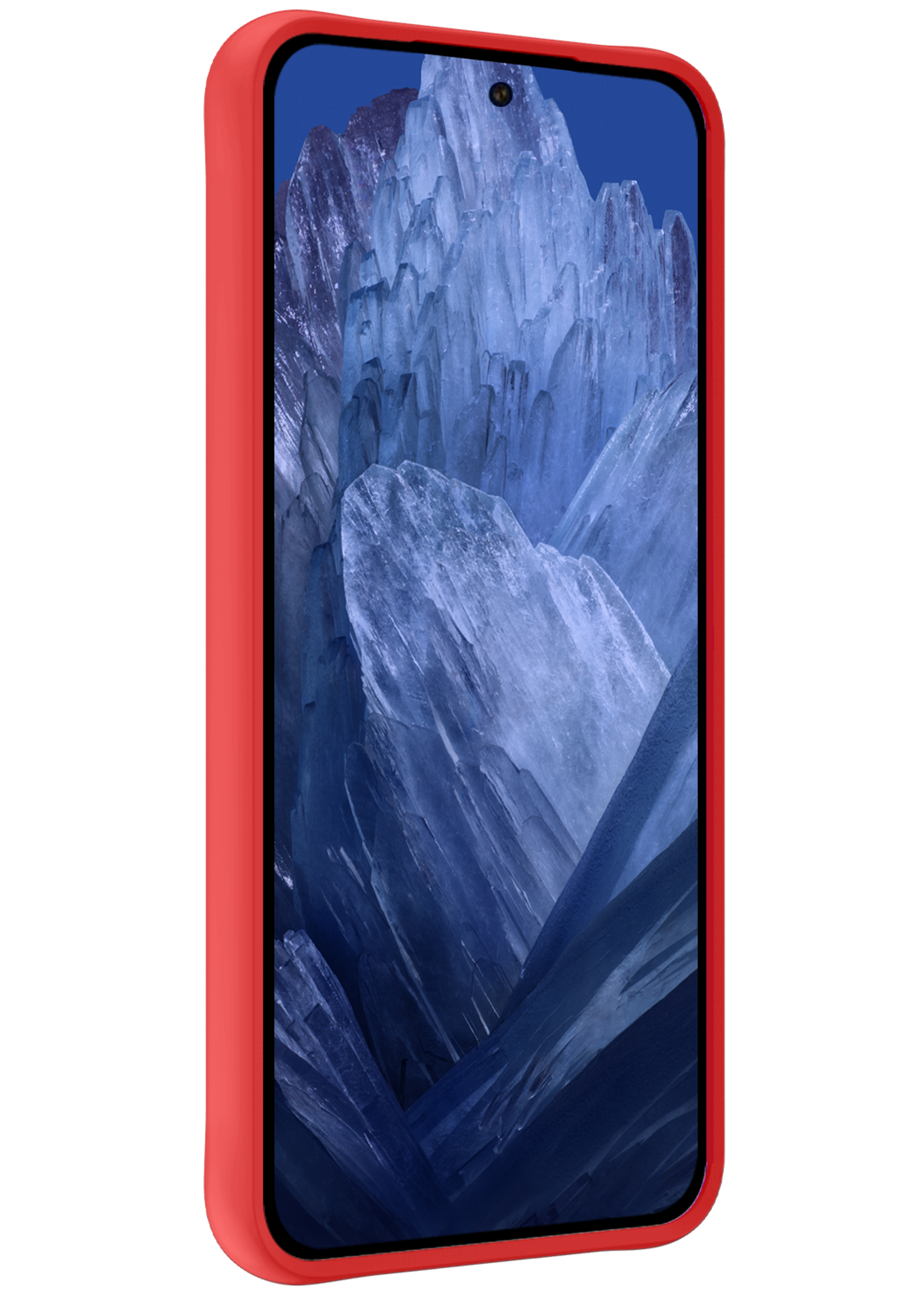 BTH Hoesje Geschikt voor Google Pixel 8a Hoesje Siliconen Case Hoes Met Screenprotector - Hoes Geschikt voor Google Pixel 8a Hoes Cover Case - Rood