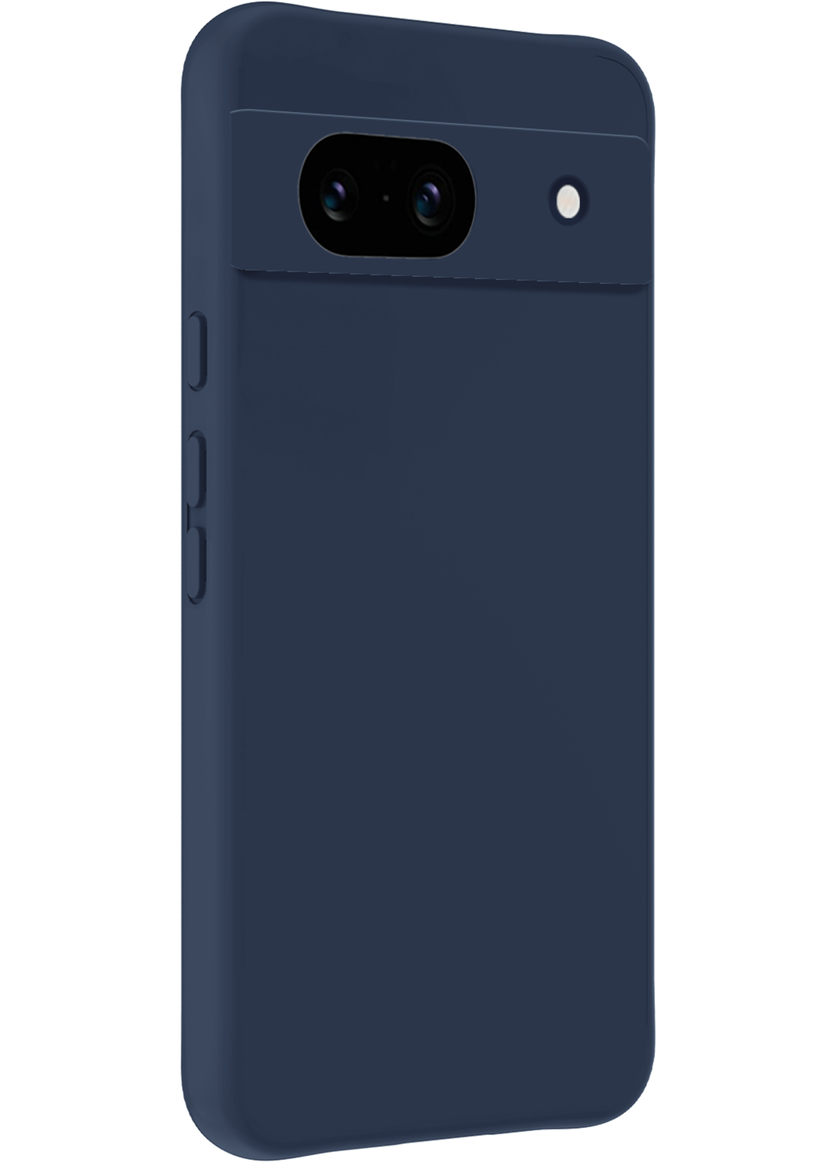 BTH Hoesje Geschikt voor Google Pixel 8a Hoesje Siliconen Case Hoes Met 2x Screenprotector - Hoes Geschikt voor Google Pixel 8a Hoes Cover Case - Donkerblauw
