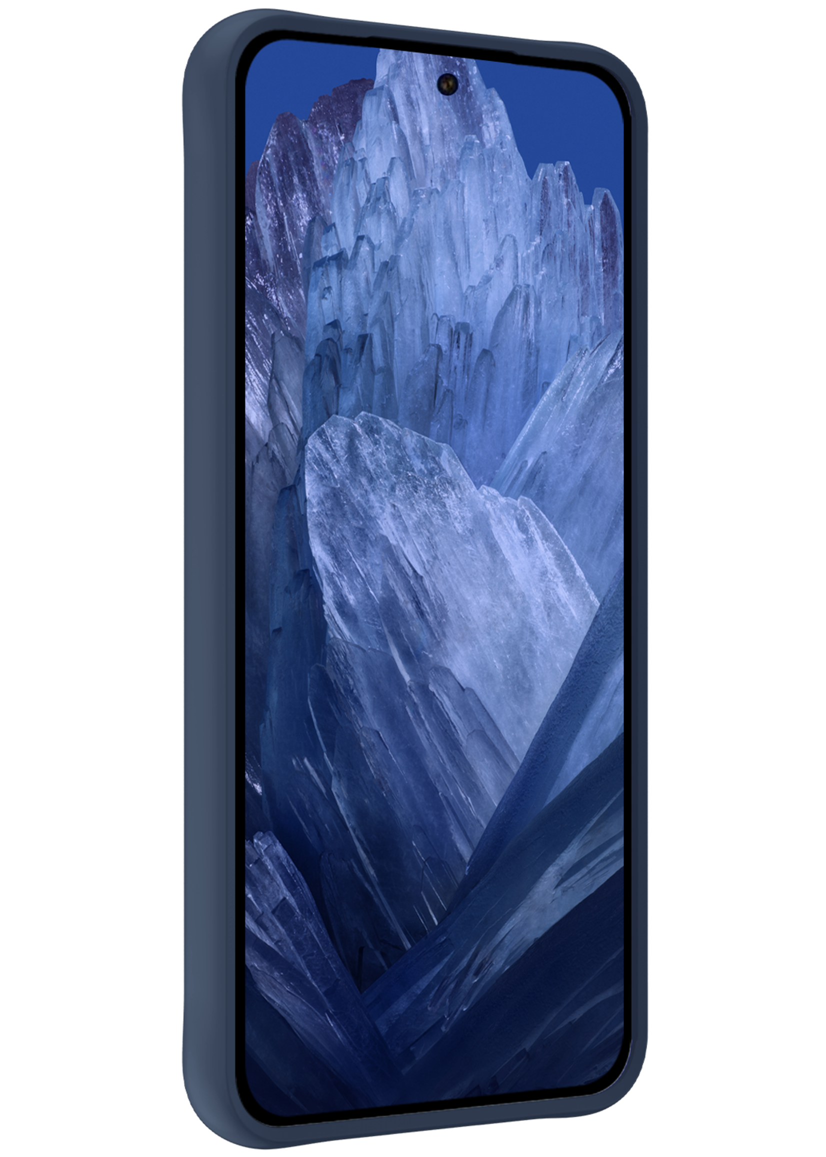 BTH Hoesje Geschikt voor Google Pixel 8a Hoesje Siliconen Case Hoes Met 2x Screenprotector - Hoes Geschikt voor Google Pixel 8a Hoes Cover Case - Donkerblauw