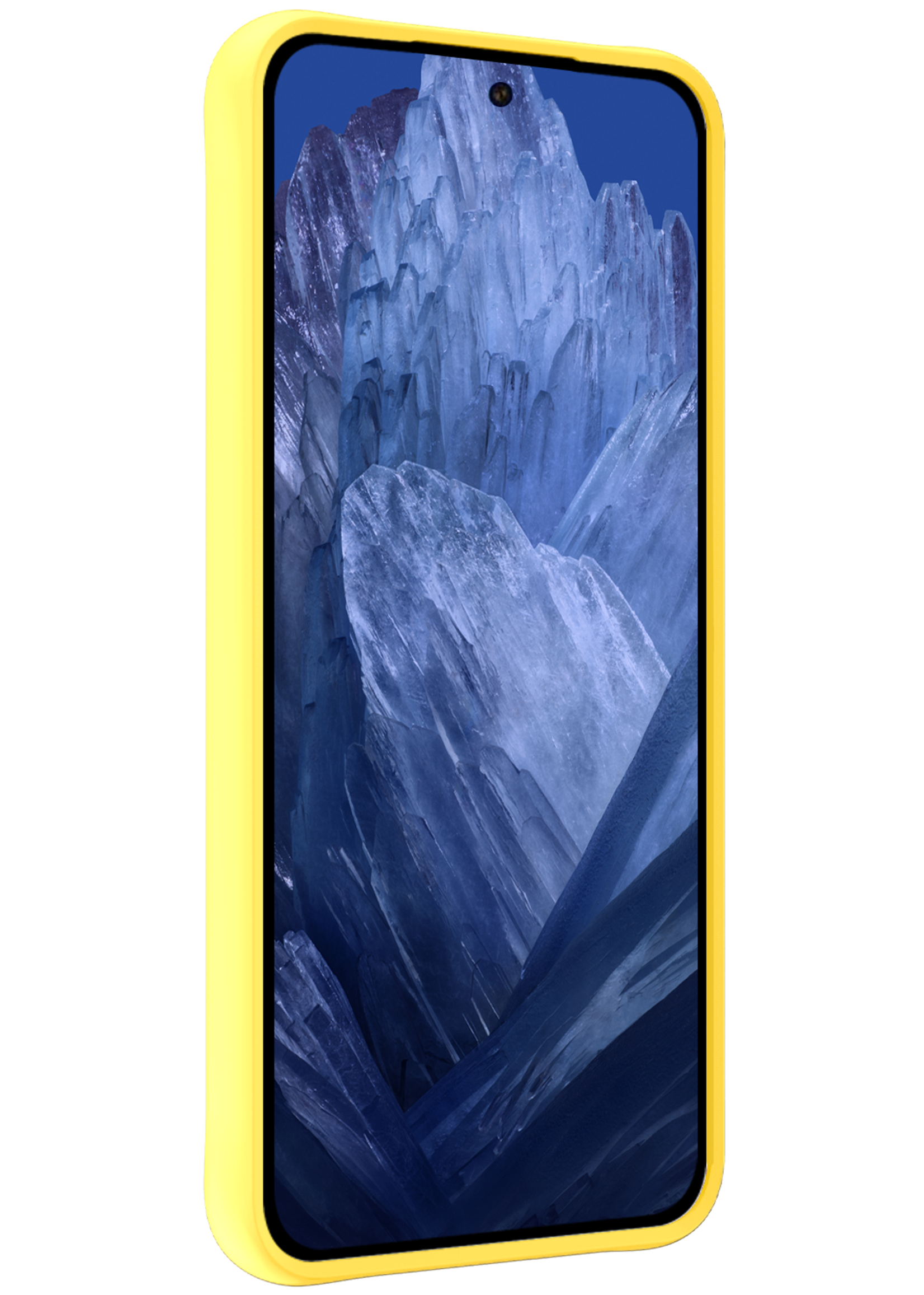 BTH Hoesje Geschikt voor Google Pixel 8a Hoesje Siliconen Case Hoes Met 2x Screenprotector - Hoes Geschikt voor Google Pixel 8a Hoes Cover Case - Geel
