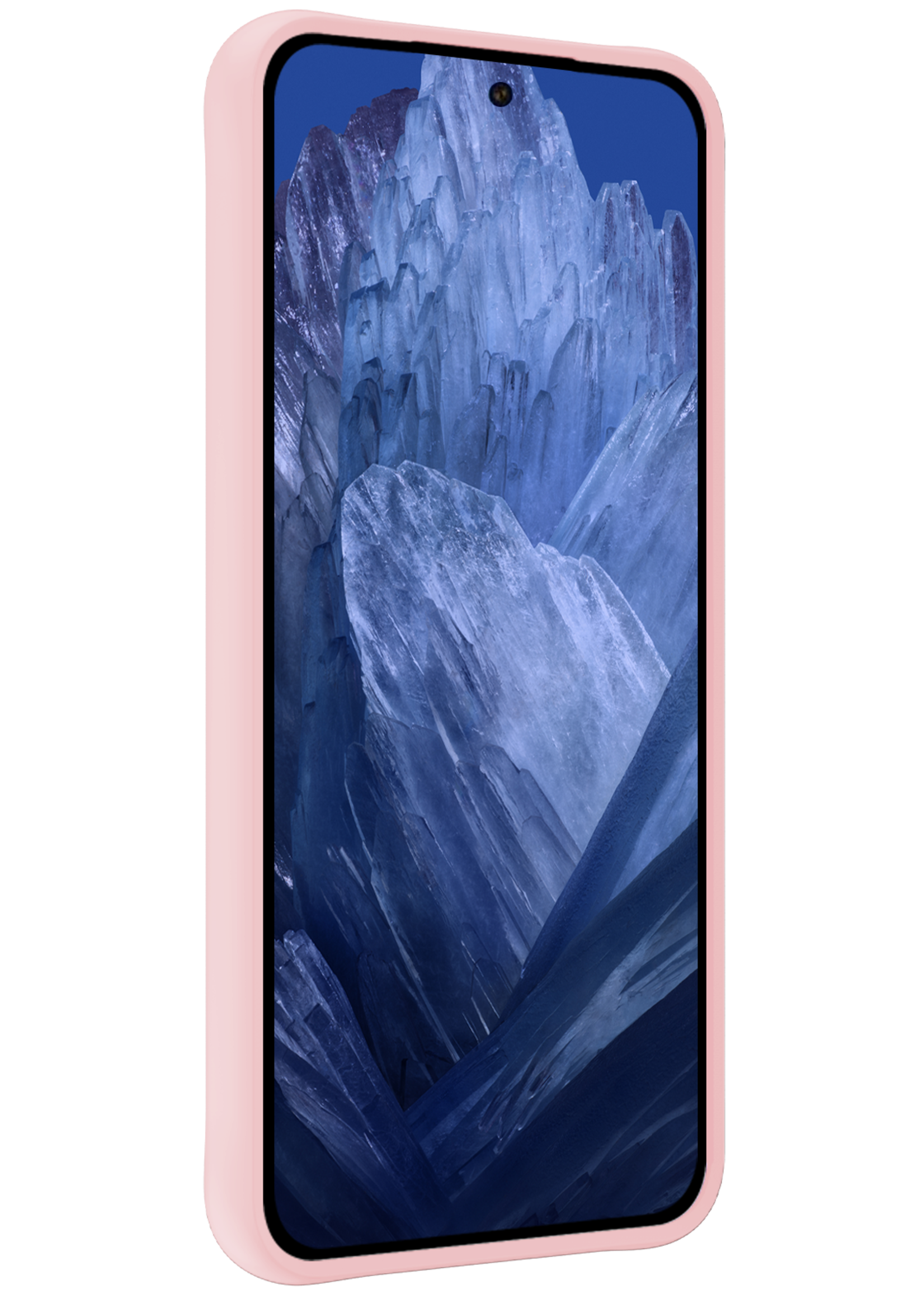 BTH Hoesje Geschikt voor Google Pixel 8a Hoesje Siliconen Case Hoes Met 2x Screenprotector - Hoes Geschikt voor Google Pixel 8a Hoes Cover Case - Lichtroze
