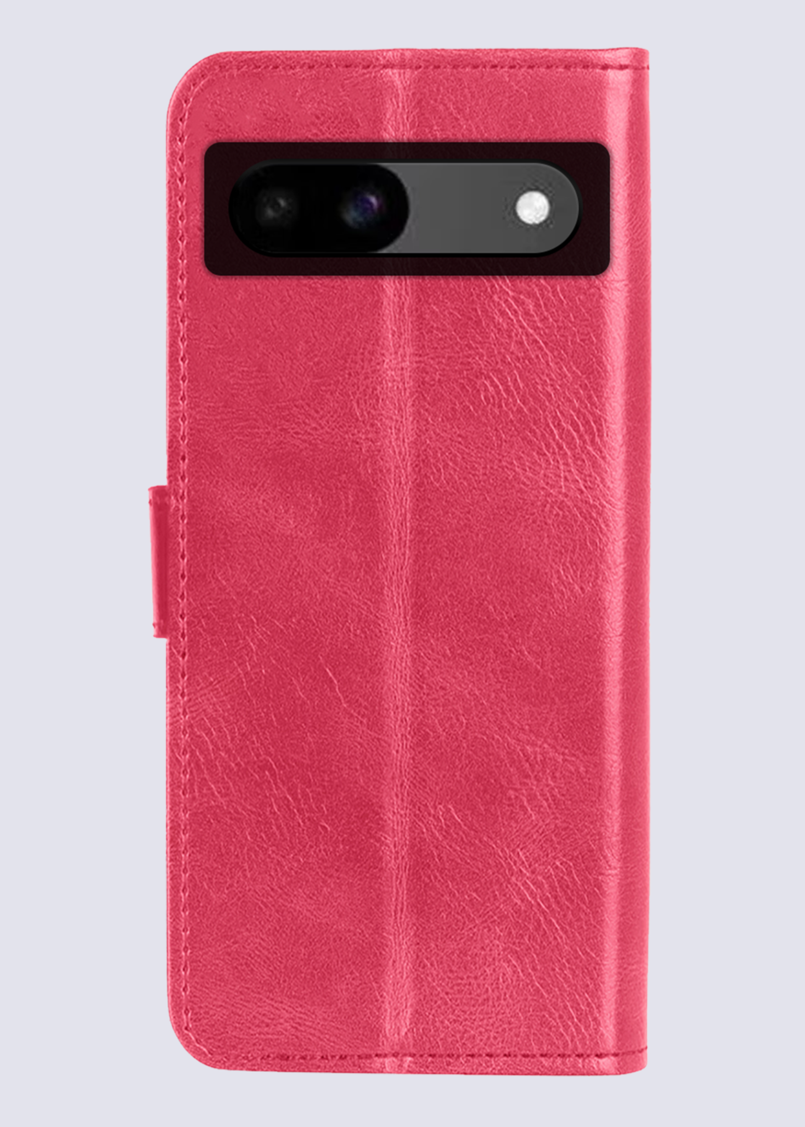 BTH Hoesje Geschikt voor Google Pixel 8a Hoesje Book Case Hoes Portemonnee Cover Walletcase Met 2x Screenprotector - Hoes Geschikt voor Google Pixel 8a Hoes Bookcase Hoesje - Donkerroze