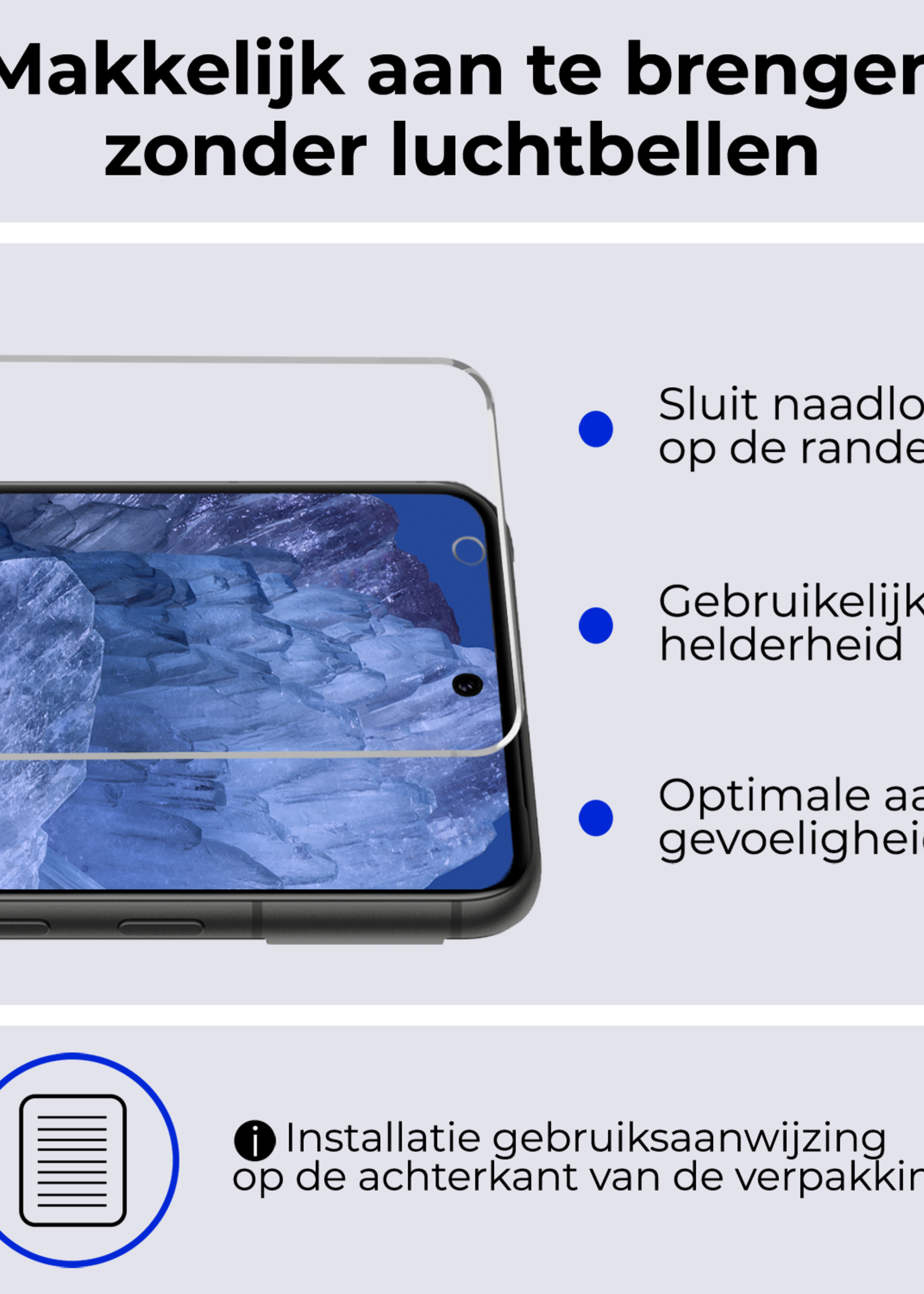 BTH Hoesje Geschikt voor Google Pixel 8a Hoesje Book Case Hoes Portemonnee Cover Walletcase Met 2x Screenprotector - Hoes Geschikt voor Google Pixel 8a Hoes Bookcase Hoesje - Zwart
