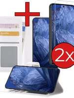 BTH BTH Google Pixel 8a Hoesje Bookcase Met 2x Screenprotector - Wit