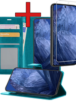BTH BTH Google Pixel 8a Hoesje Bookcase Met Screenprotector - Turquoise