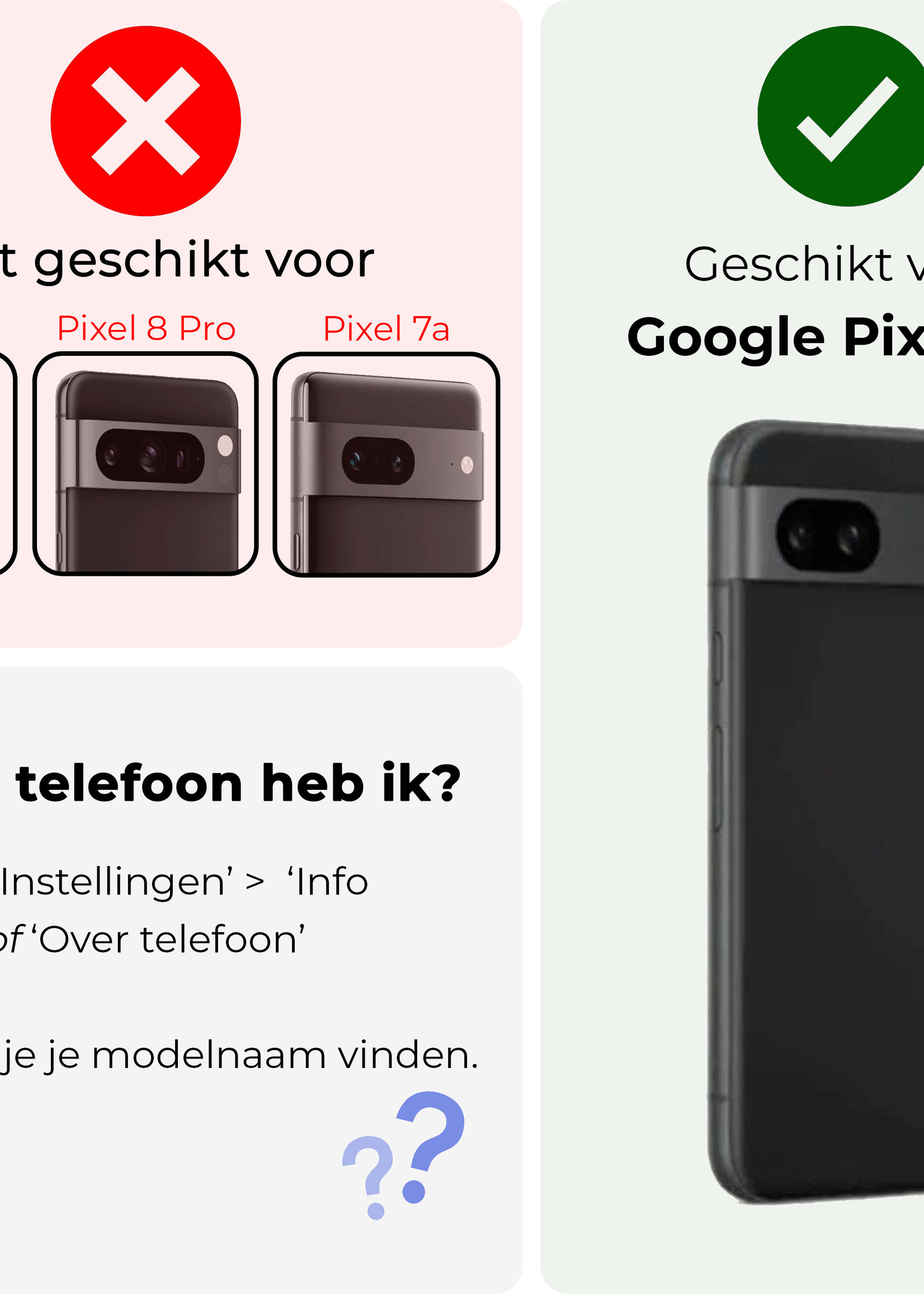 BTH Hoesje Geschikt voor Google Pixel 8a Hoesje Book Case Hoes Portemonnee Cover Walletcase Met Screenprotector - Hoes Geschikt voor Google Pixel 8a Hoes Bookcase Hoesje - Donkerroze