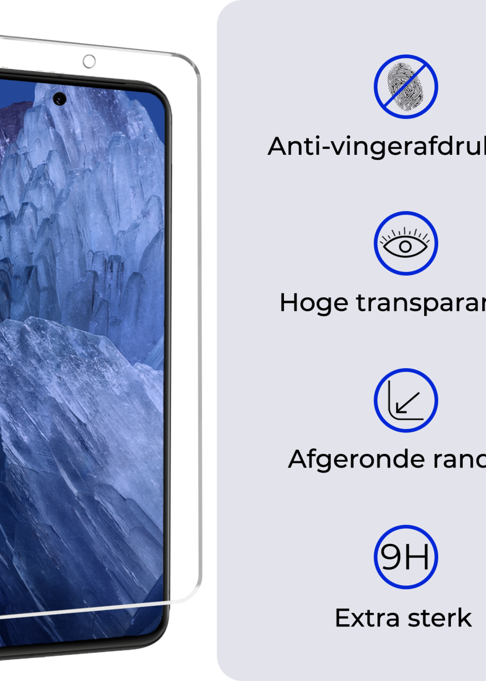 BTH Hoesje Geschikt voor Google Pixel 8a Hoesje Book Case Hoes Portemonnee Cover Walletcase Met Screenprotector - Hoes Geschikt voor Google Pixel 8a Hoes Bookcase Hoesje - Donkerroze