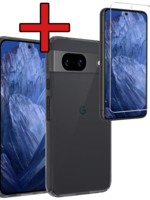 BTH BTH Google Pixel 8a Hoesje Siliconen Met Screenprotector - Transparant