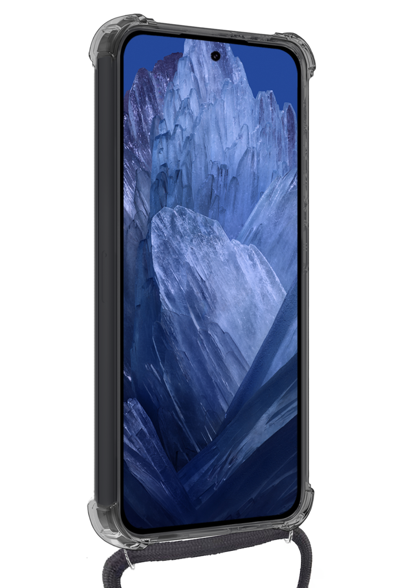 BTH Hoesje Geschikt voor Google Pixel 8a Hoesje Siliconen Shock Proof Hoesje Met Koord Case Met Telefoonkoord - Hoes Geschikt voor Google Pixel 8a Hoesje Cover Shockproof Met Koord - Transparant