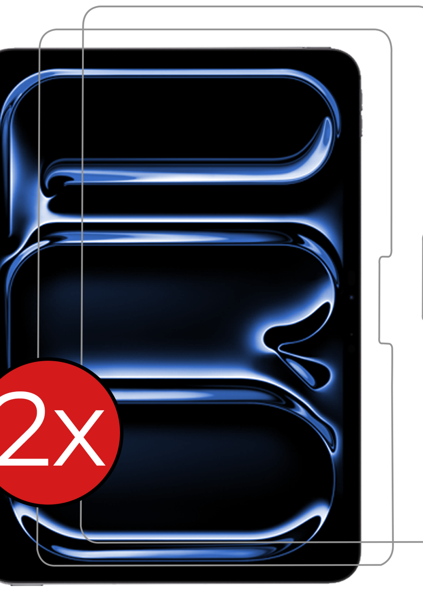 BTH Screenprotector Geschikt voor iPad Pro 2024 (11 inch) Screenprotector Tempered Glass Screen Protector Gehard Glas - Screenprotector Geschikt voor iPad Pro 7e generatie Screenprotector Glas - 2 PACK