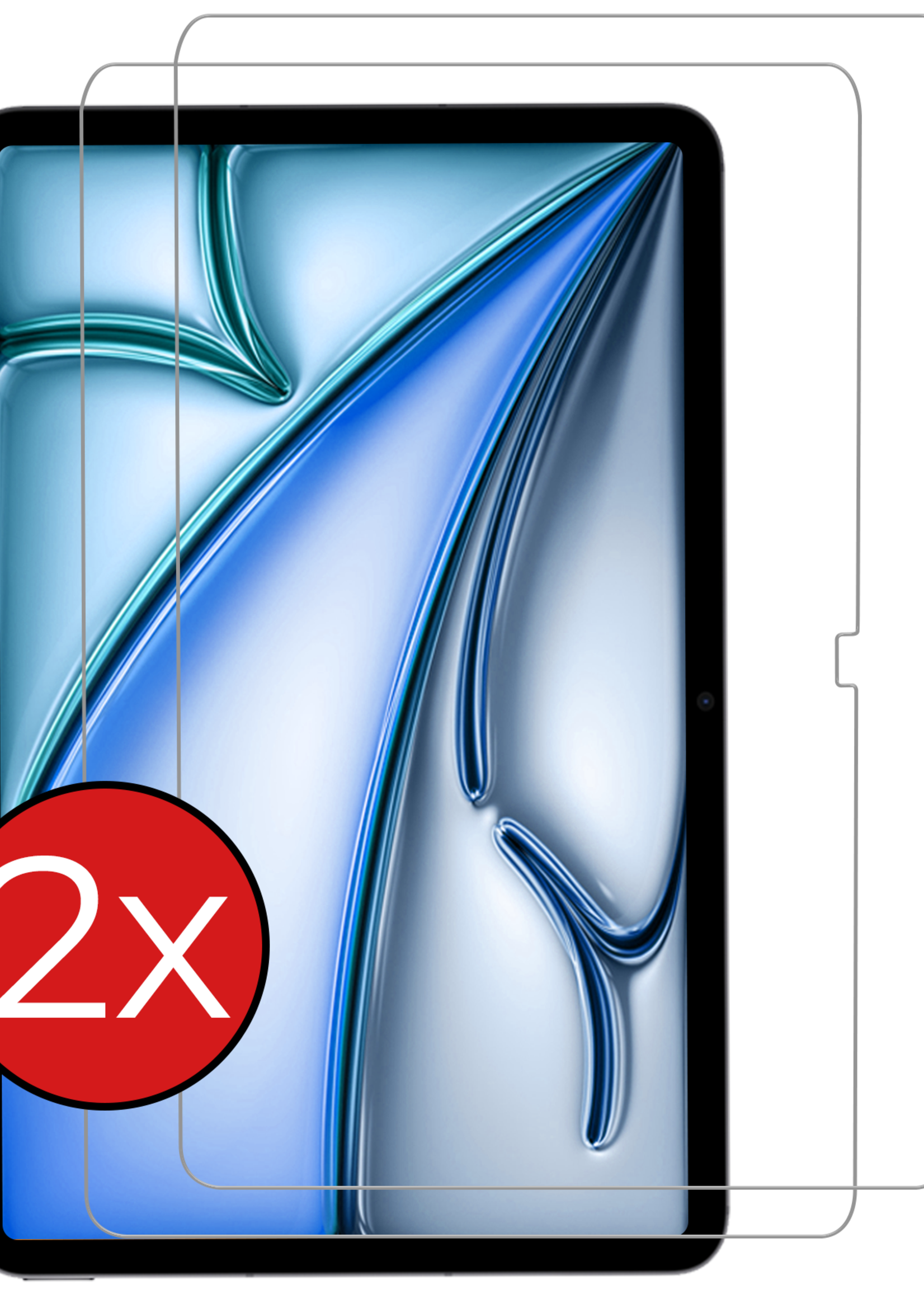 BTH Screenprotector Geschikt voor iPad Air 6 2024 (13 inch) Screenprotector Tempered Glass Screen Protector Gehard Glas - Screenprotector Geschikt voor iPad Air 6 7e generatie Screenprotector Glas - 2 PACK