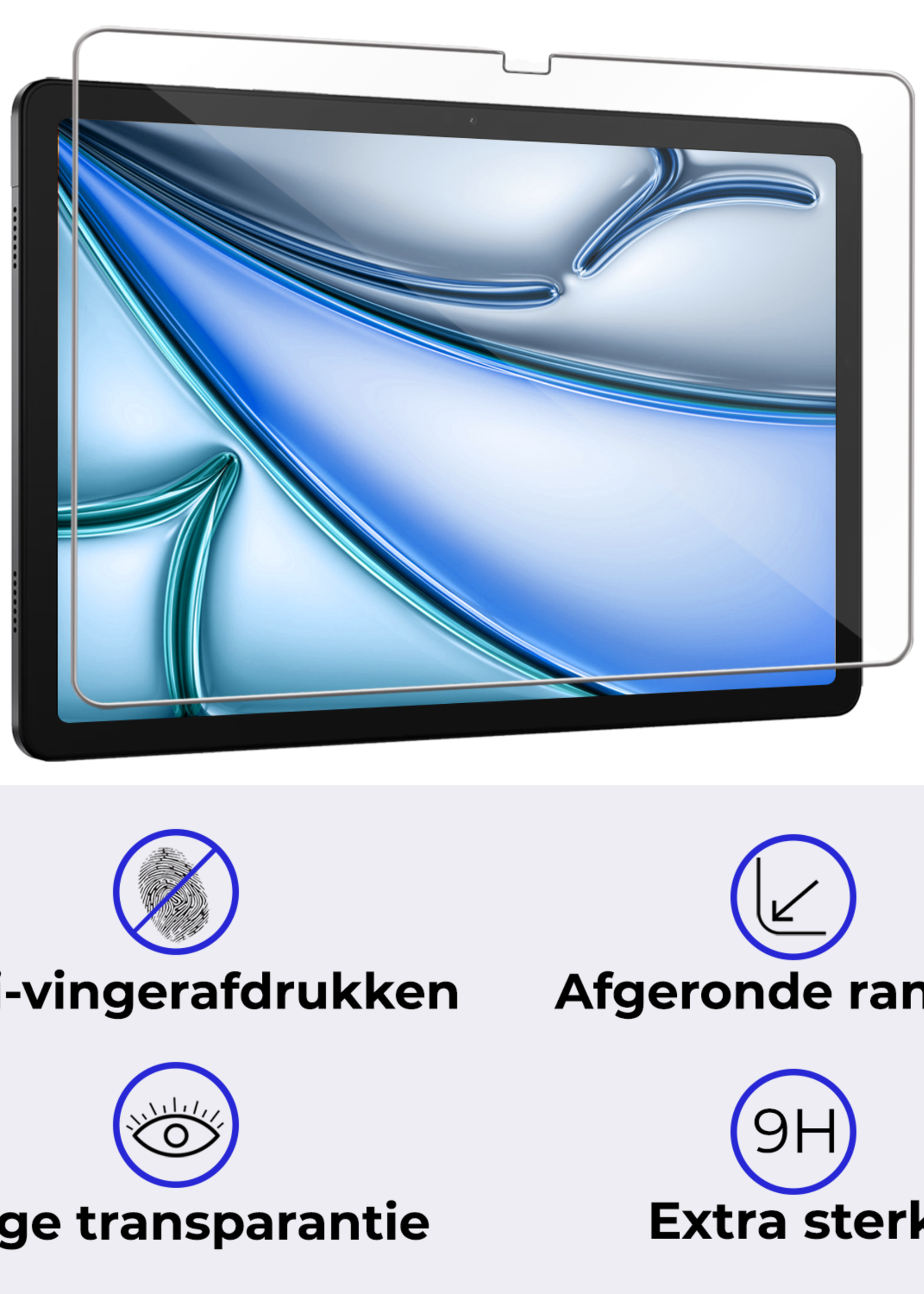 BTH Screenprotector Geschikt voor iPad Air 6 2024 (11 inch) Screenprotector Tempered Glass Screen Protector Gehard Glas - Screenprotector Geschikt voor iPad Air 6 7e generatie Screenprotector Glas