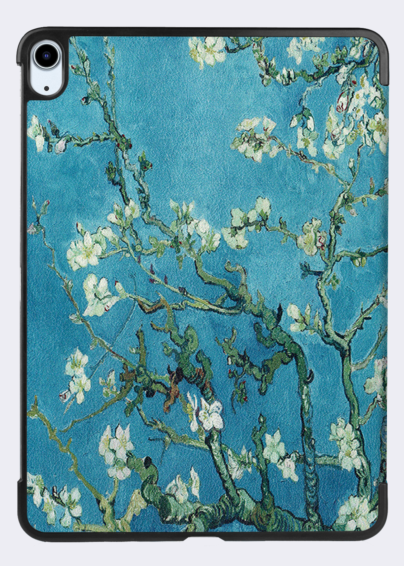 BTH Hoes Geschikt voor iPad Air 6 (11 inch) Hoes Book Case Hoesje Trifold Cover Met Uitsparing Geschikt voor Apple Pencil - Hoesje Geschikt voor iPad Air 2024 (11 inch) Hoesje Bookcase - Bloesem