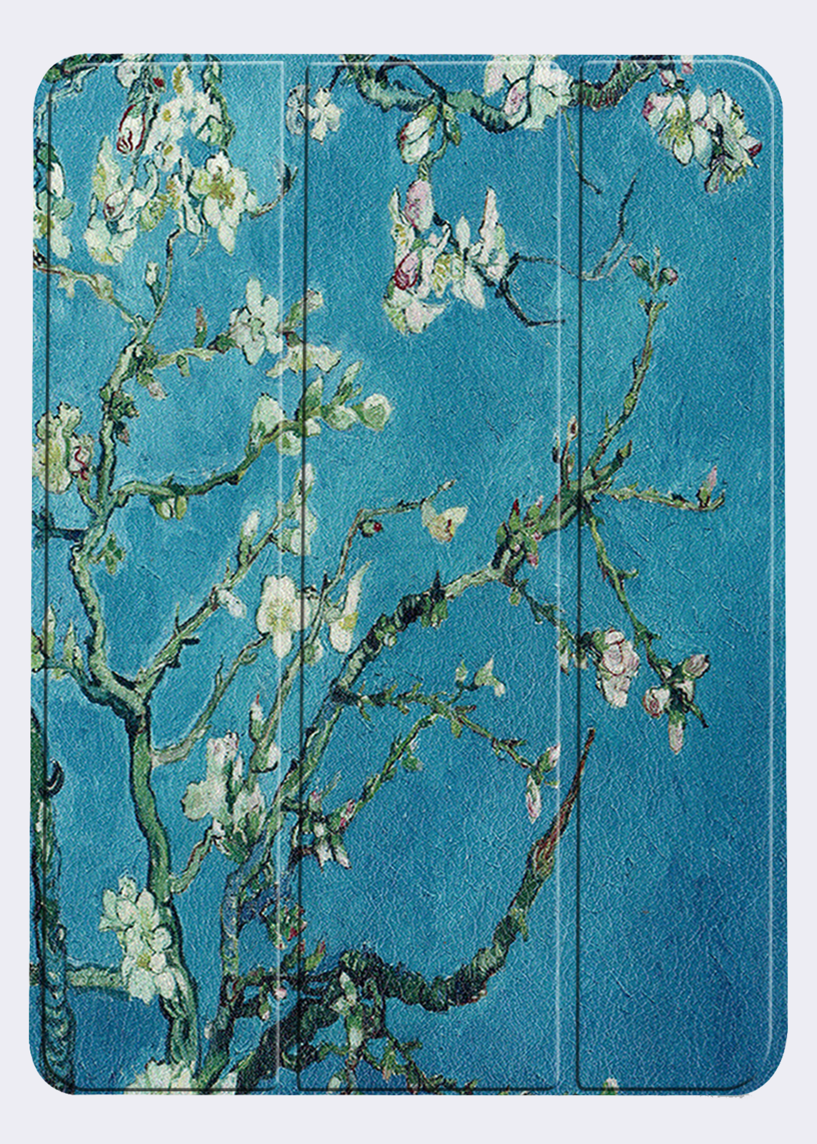 BTH Hoes Geschikt voor iPad Air 6 (11 inch) Hoes Book Case Hoesje Trifold Cover Met Uitsparing Geschikt voor Apple Pencil - Hoesje Geschikt voor iPad Air 2024 (11 inch) Hoesje Bookcase - Bloesem