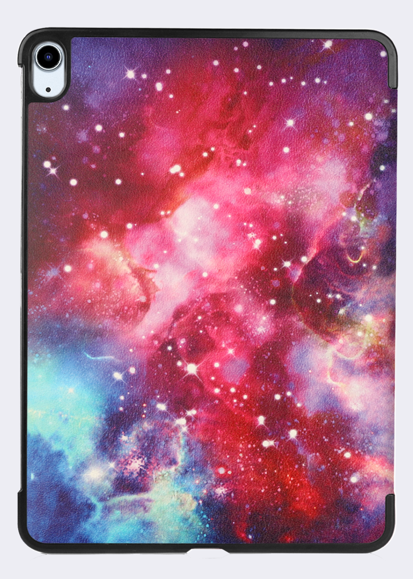 BTH Hoes Geschikt voor iPad Air 6 (11 inch) Hoes Book Case Hoesje Trifold Cover Met Uitsparing Geschikt voor Apple Pencil - Hoesje Geschikt voor iPad Air 2024 (11 inch) Hoesje Bookcase - Galaxy