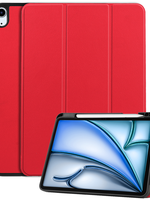 BTH BTH iPad Air 6 (11 inch) Hoesje Met Uitsparing Apple Pencil - Rood
