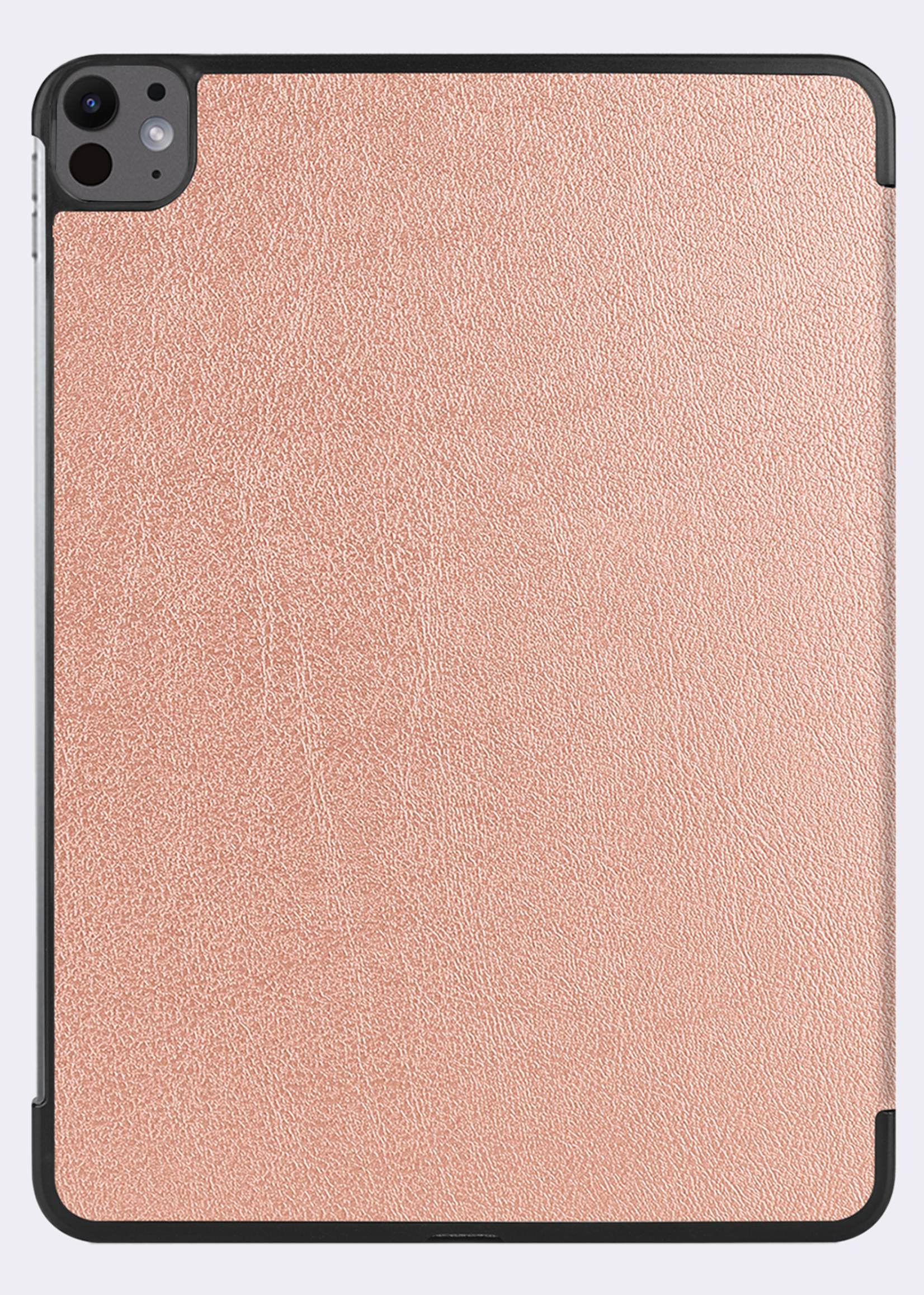 BTH Hoes Geschikt voor iPad Pro 2024 (11 inch) Hoes Book Case Hoesje Trifold Cover - Hoesje Geschikt voor iPad Pro 2024 11 inch (7e generatie) Hoesje Bookcase - Rosé goud