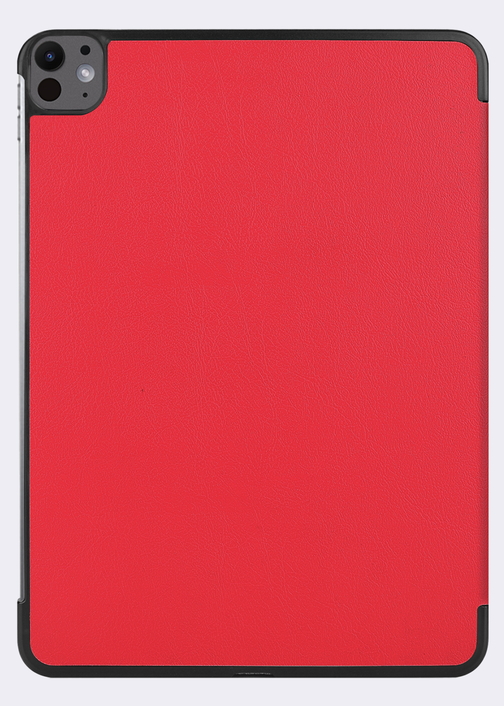 BTH Hoes Geschikt voor iPad Pro 2024 (11 inch) Hoes Book Case Hoesje Trifold Cover - Hoesje Geschikt voor iPad Pro 2024 11 inch (7e generatie) Hoesje Bookcase - Rood