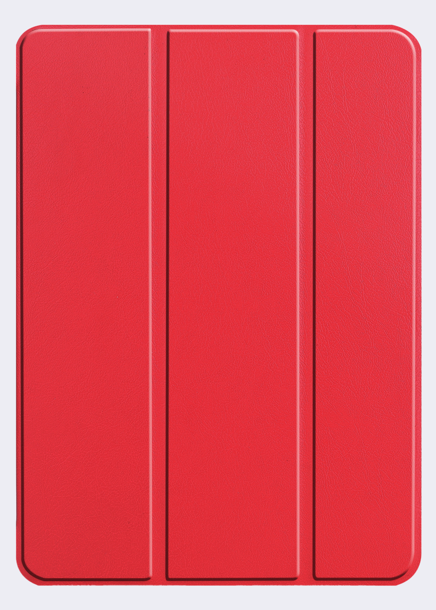 BTH Hoes Geschikt voor iPad Pro 2024 (11 inch) Hoes Book Case Hoesje Trifold Cover - Hoesje Geschikt voor iPad Pro 2024 11 inch (7e generatie) Hoesje Bookcase - Rood