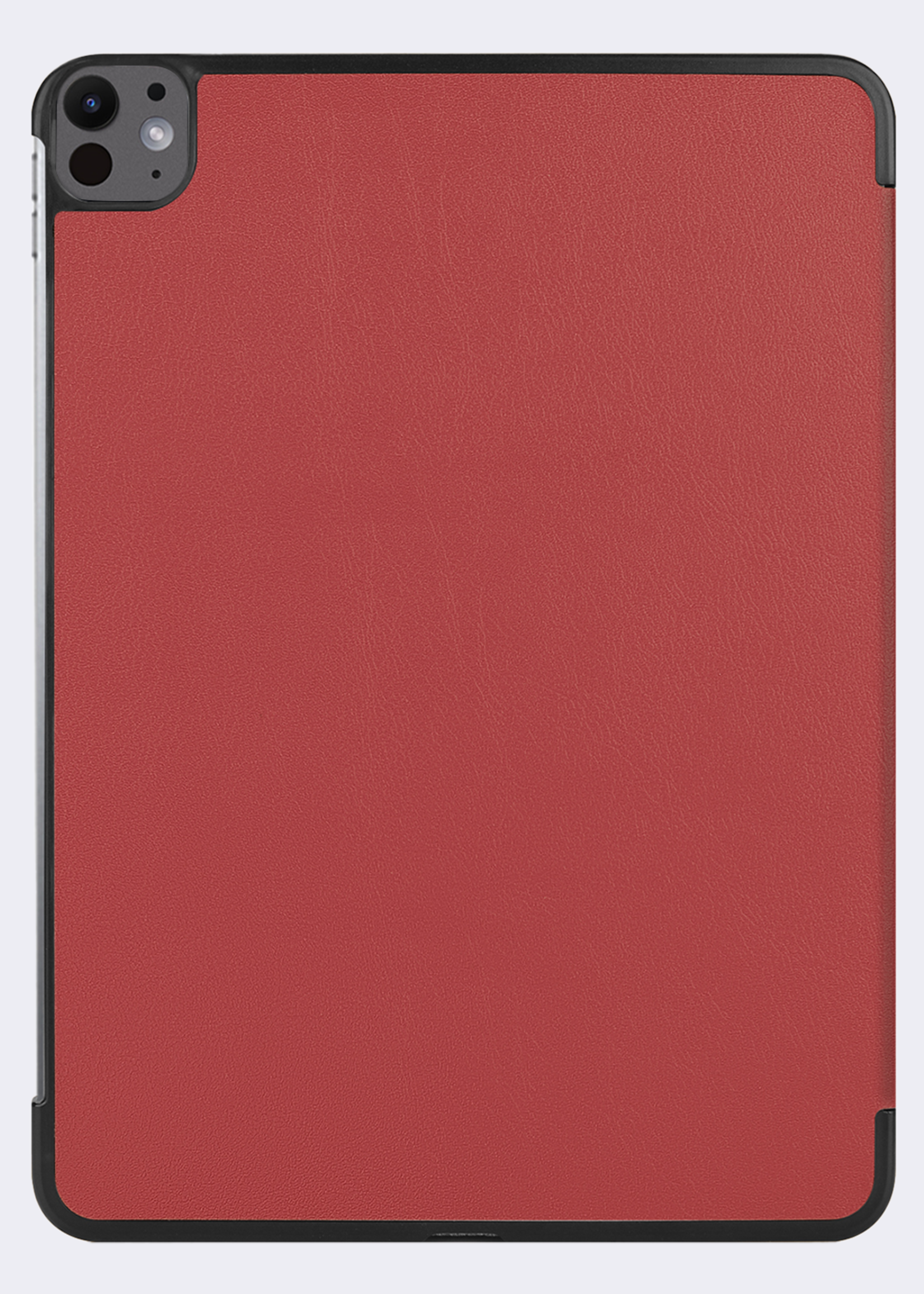 BTH Hoes Geschikt voor iPad Pro 2024 (11 inch) Hoes Book Case Hoesje Trifold Cover - Hoesje Geschikt voor iPad Pro 2024 11 inch (7e generatie) Hoesje Bookcase - Donkerrood