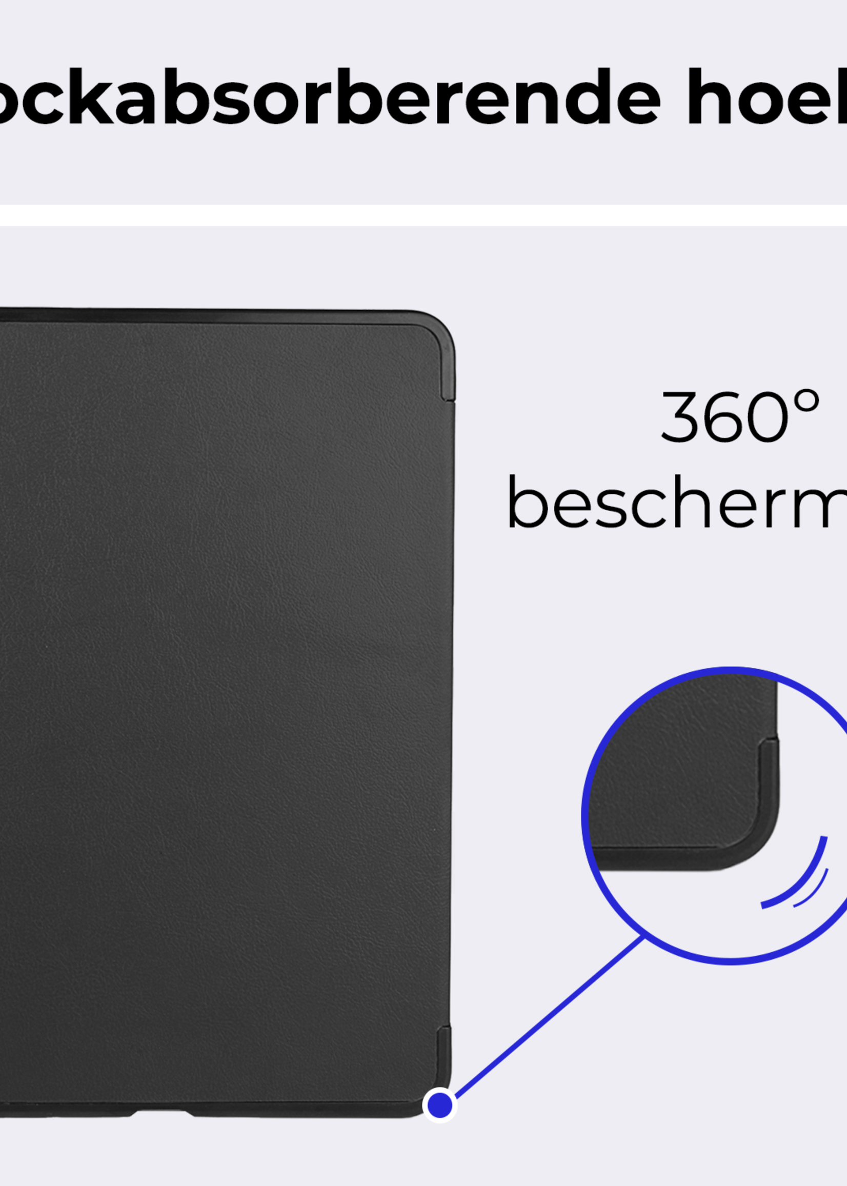 BTH Hoes Geschikt voor iPad Air 6 (11 inch) Hoes Book Case Hoesje Trifold Cover - Hoesje Geschikt voor iPad Air 2024 (11 inch) Hoesje Bookcase - Zwart