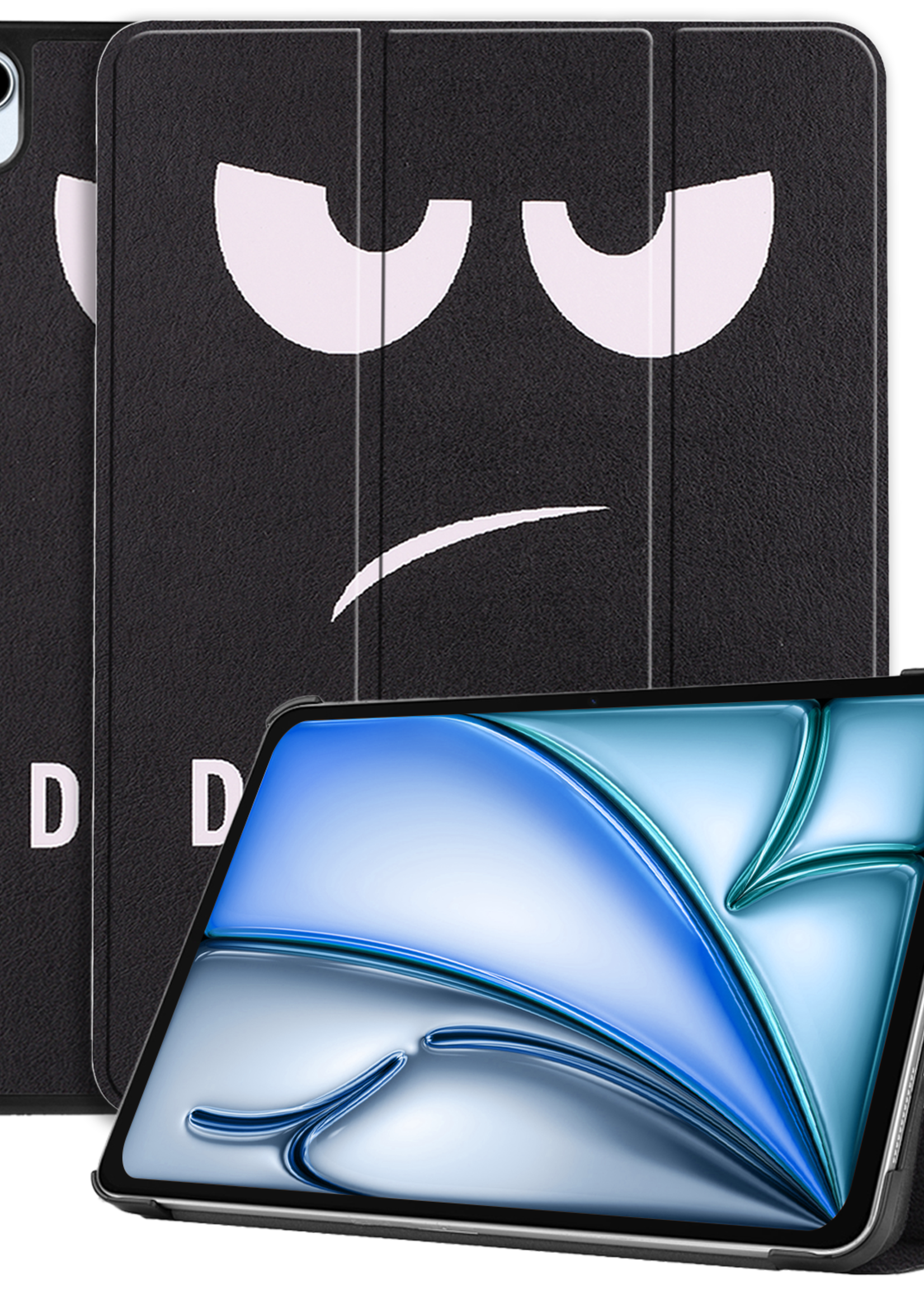 BTH Hoes Geschikt voor iPad Air 6 (11 inch) Hoes Book Case Hoesje Trifold Cover - Hoesje Geschikt voor iPad Air 2024 (11 inch) Hoesje Bookcase - Don't Touch Me