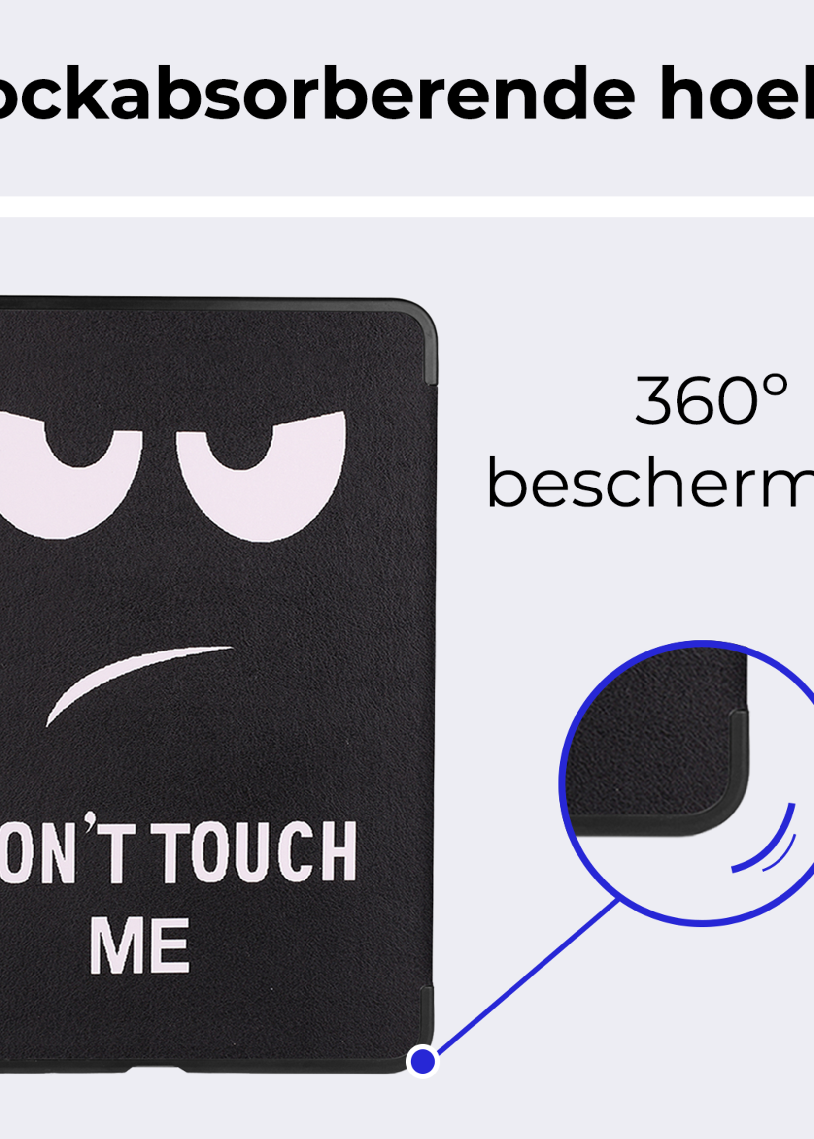 BTH Hoes Geschikt voor iPad Air 6 (11 inch) Hoes Book Case Hoesje Trifold Cover - Hoesje Geschikt voor iPad Air 2024 (11 inch) Hoesje Bookcase - Don't Touch Me