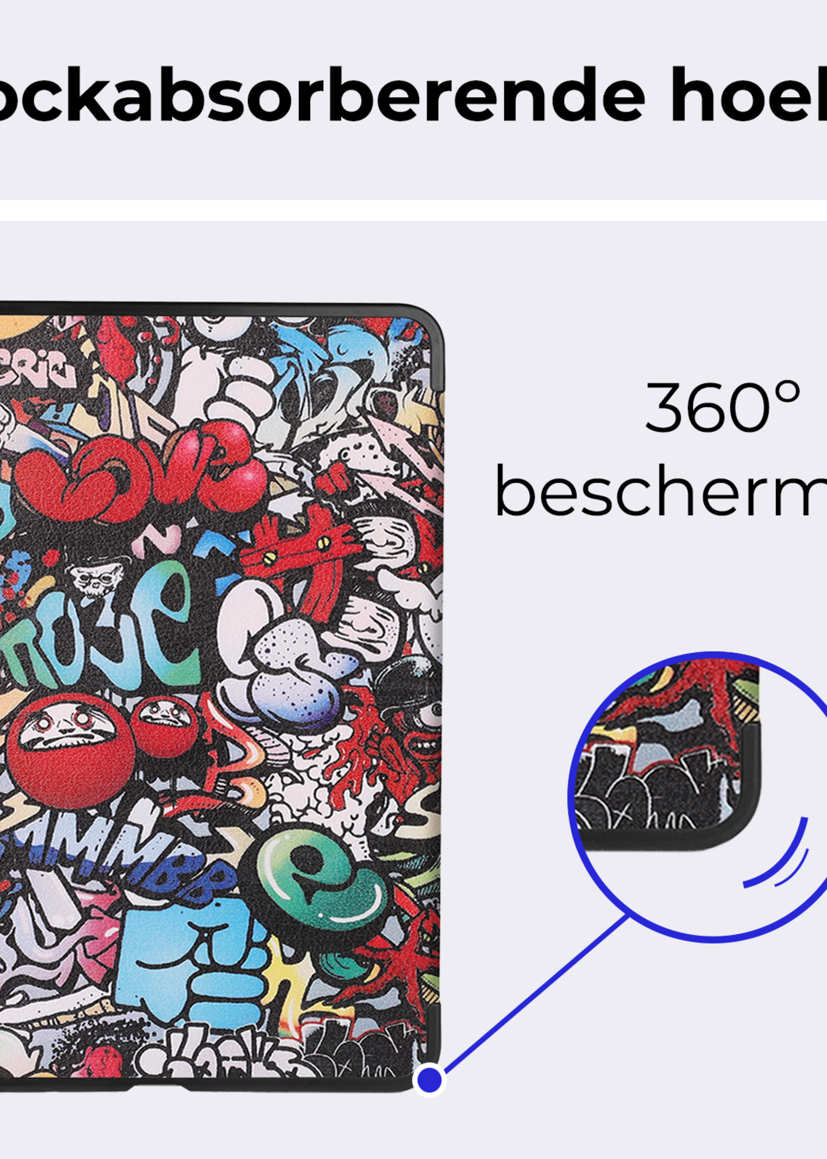 BTH Hoes Geschikt voor iPad Air 6 (11 inch) Hoes Book Case Hoesje Trifold Cover - Hoesje Geschikt voor iPad Air 2024 (11 inch) Hoesje Bookcase - Graffity