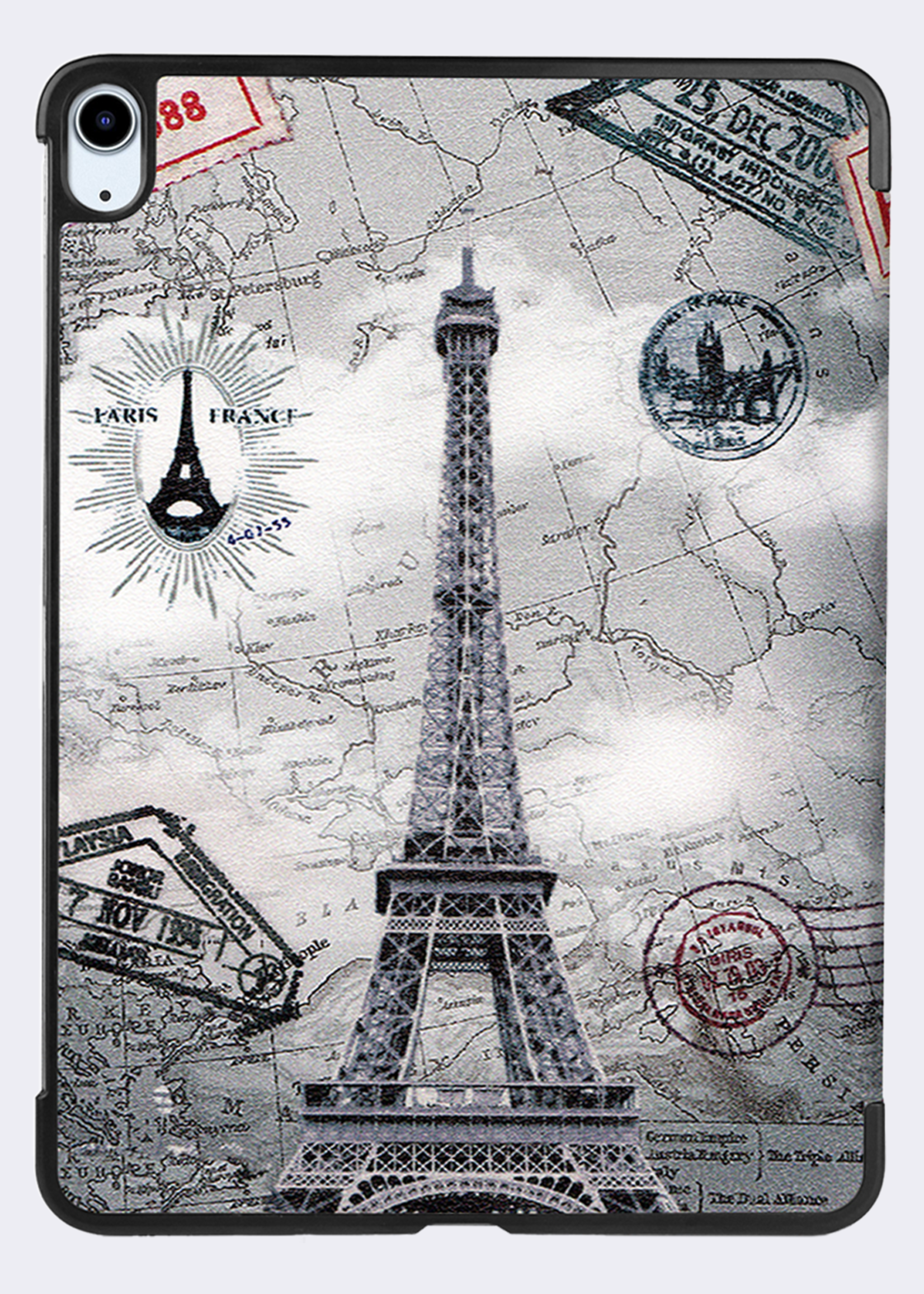 BTH Hoes Geschikt voor iPad Air 6 (11 inch) Hoes Book Case Hoesje Trifold Cover - Hoesje Geschikt voor iPad Air 2024 (11 inch) Hoesje Bookcase - Eiffeltoren