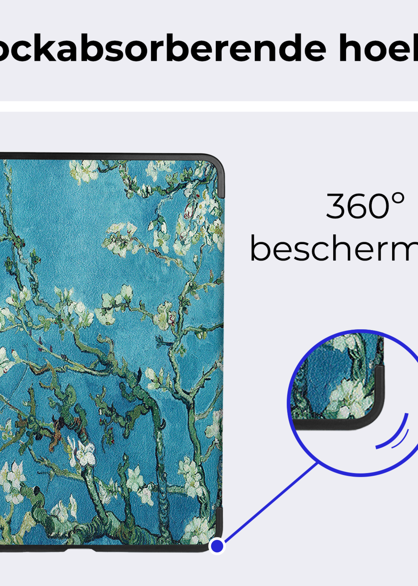 BTH Hoes Geschikt voor iPad Air 6 (11 inch) Hoes Book Case Hoesje Trifold Cover - Hoesje Geschikt voor iPad Air 2024 (11 inch) Hoesje Bookcase - Bloesem