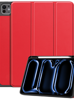 BTH BTH iPad Pro 2024 (11 inch) Hoesje Met Uitsparing Apple Pencil - Rood