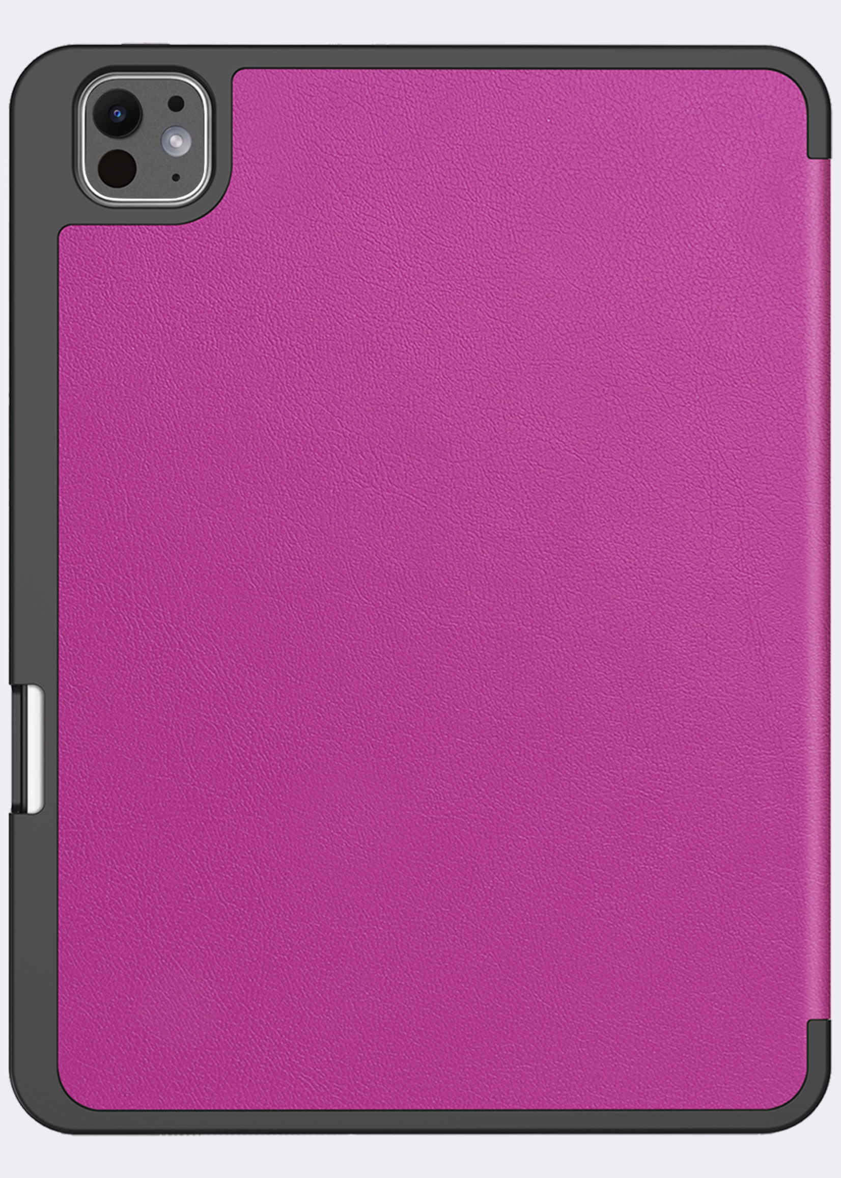 BTH Hoes Geschikt voor iPad Pro 2024 (11 inch) Hoes Book Case Hoesje Trifold Cover Met Uitsparing Geschikt voor Apple Pencil - Hoesje Geschikt voor iPad Pro 2024 11 inch (7e generatie) Hoesje Bookcase - Paars