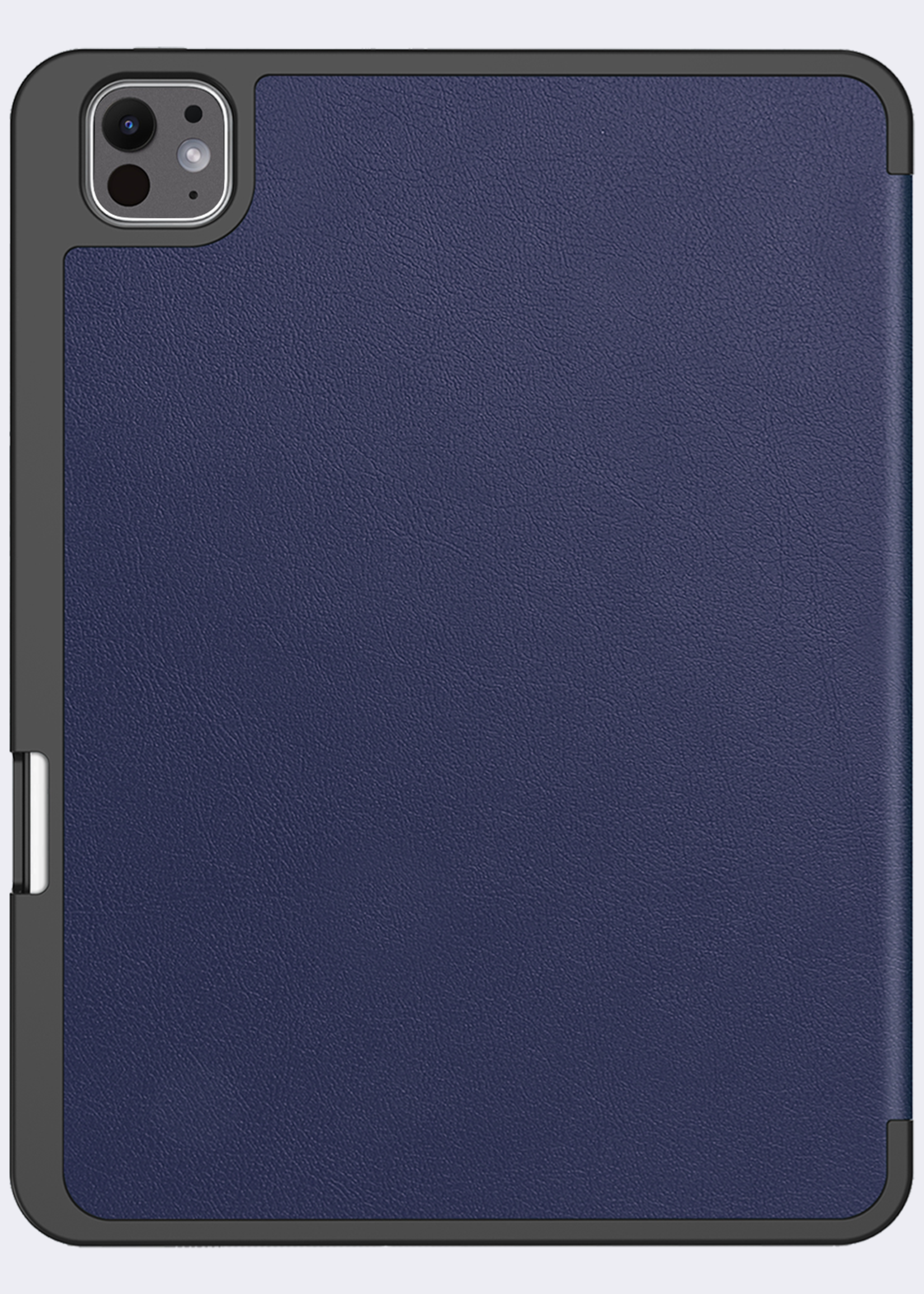BTH Hoes Geschikt voor iPad Pro 2024 (13 inch) Hoes Book Case Hoesje Trifold Cover Met Uitsparing Geschikt voor Apple Pencil - Hoesje Geschikt voor iPad Pro 2024 13 inch (7e generatie) Hoesje Bookcase - Donkerblauw
