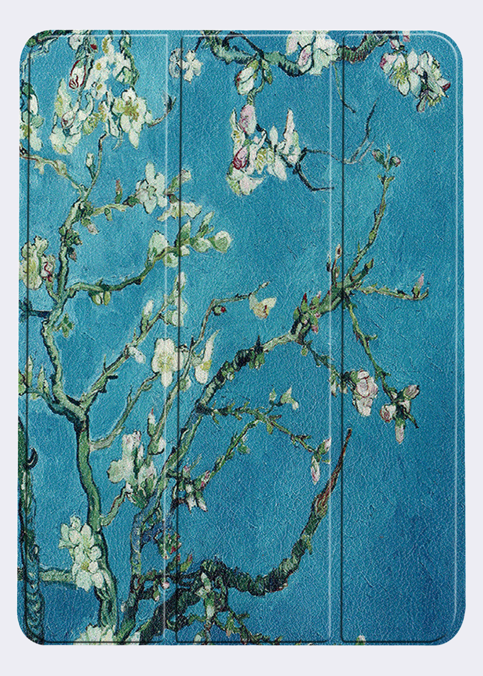 BTH Hoes Geschikt voor iPad Air 6 (11 inch) Hoes Book Case Hoesje Trifold Cover Met Screenprotector - Hoesje Geschikt voor iPad Air 2024 (11 inch) Hoesje Bookcase - Bloesem